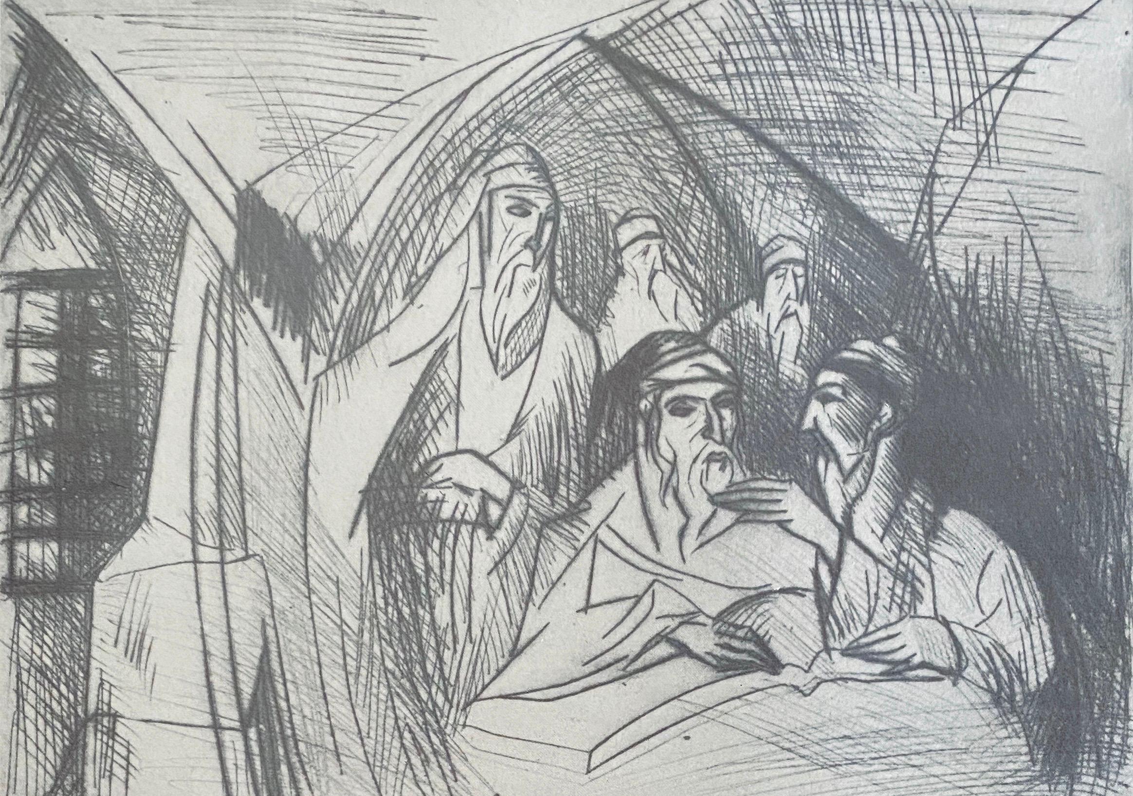 Scuola di Bezalel Gerusalemme Incisione ebraica israeliana - Art Postimpressionismo di Isaac Lichtenstein