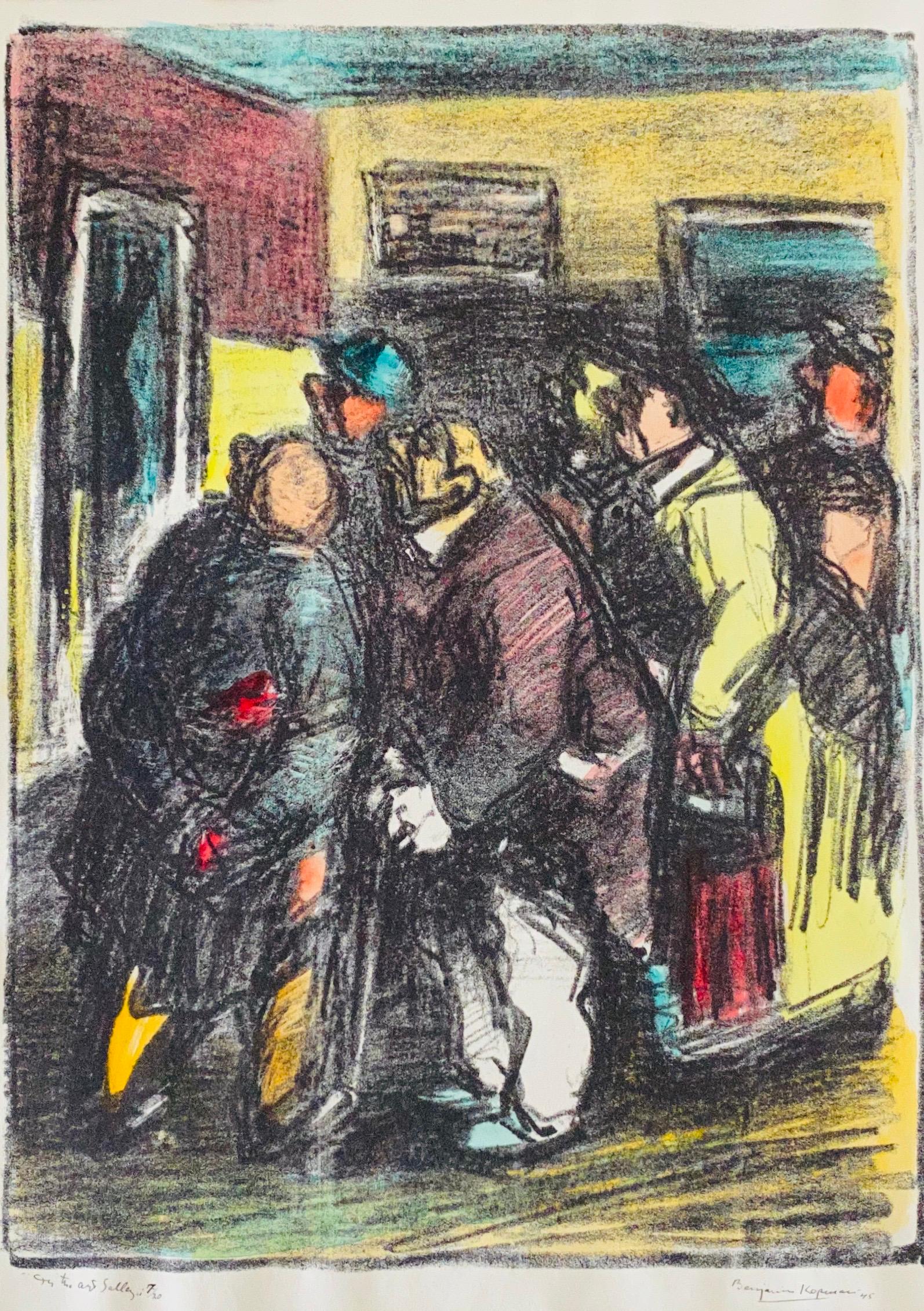 Expressionistische handsignierte Lithographie - Benjamin Kopman