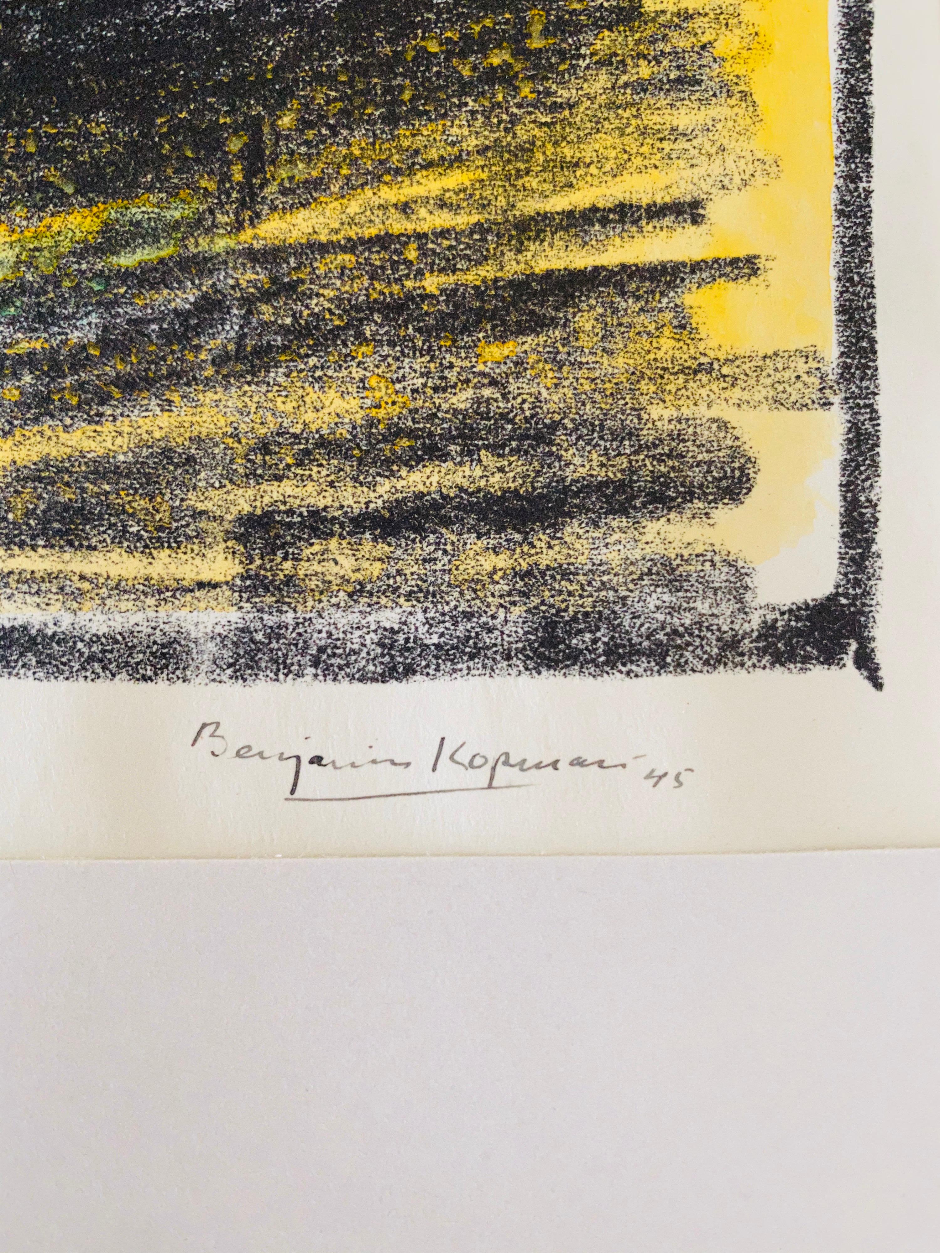 Expressionist Hand Signed Lithograph - Benjamin Kopman For Sale 5