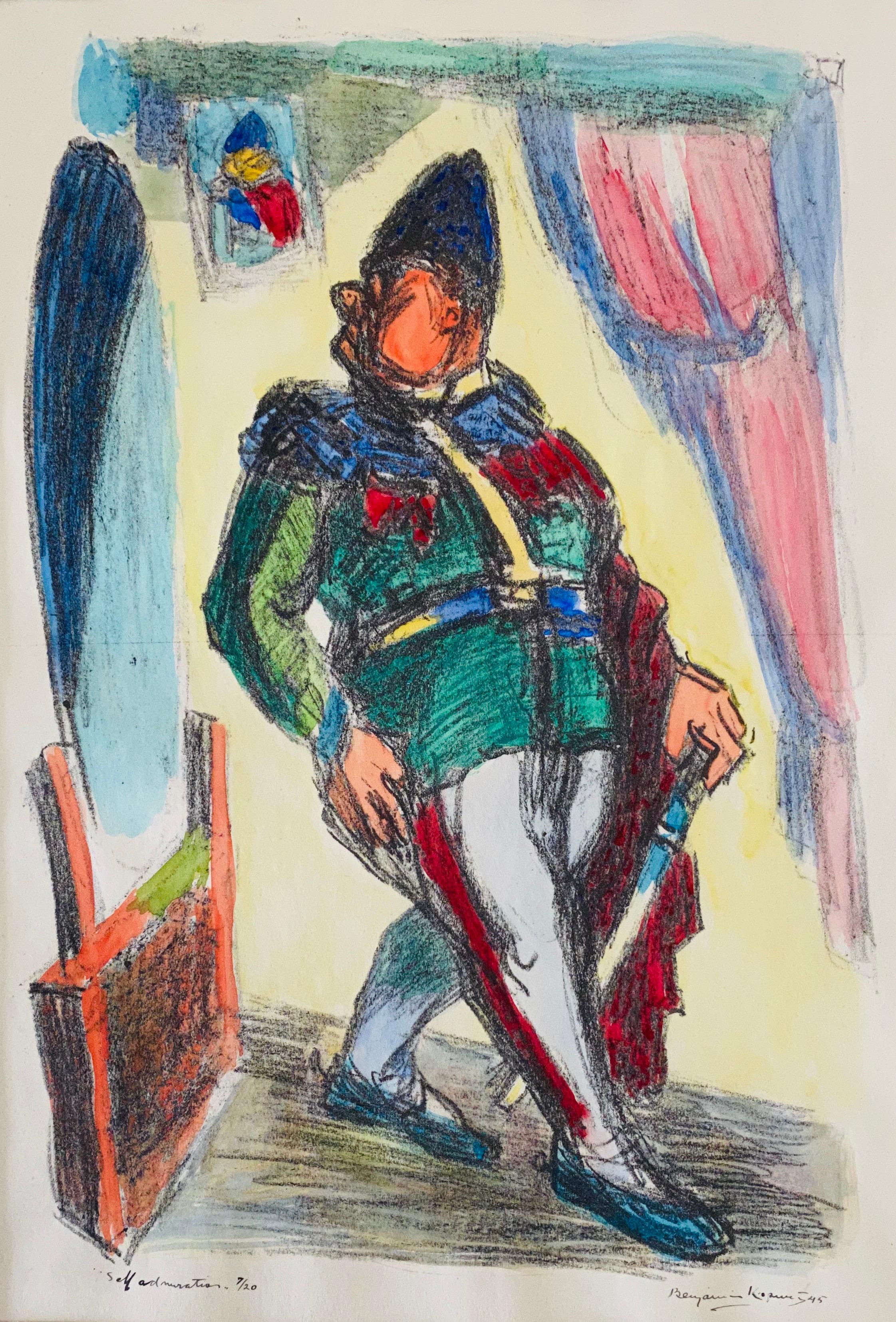 Expressionistische handsignierte Lithographie - Benjamin Kopman im Angebot 1