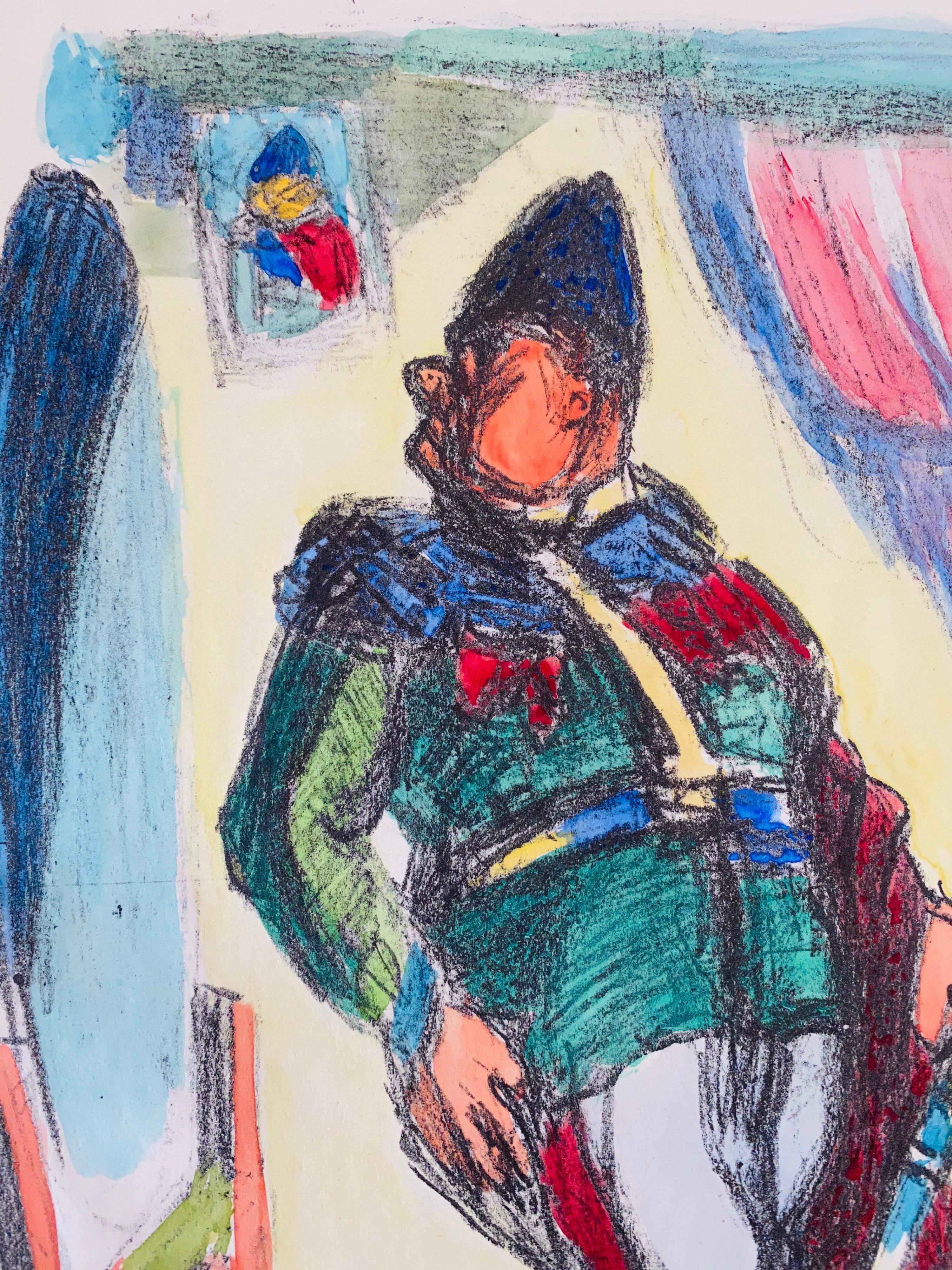 Expressionistische handsignierte Lithographie - Benjamin Kopman im Angebot 2