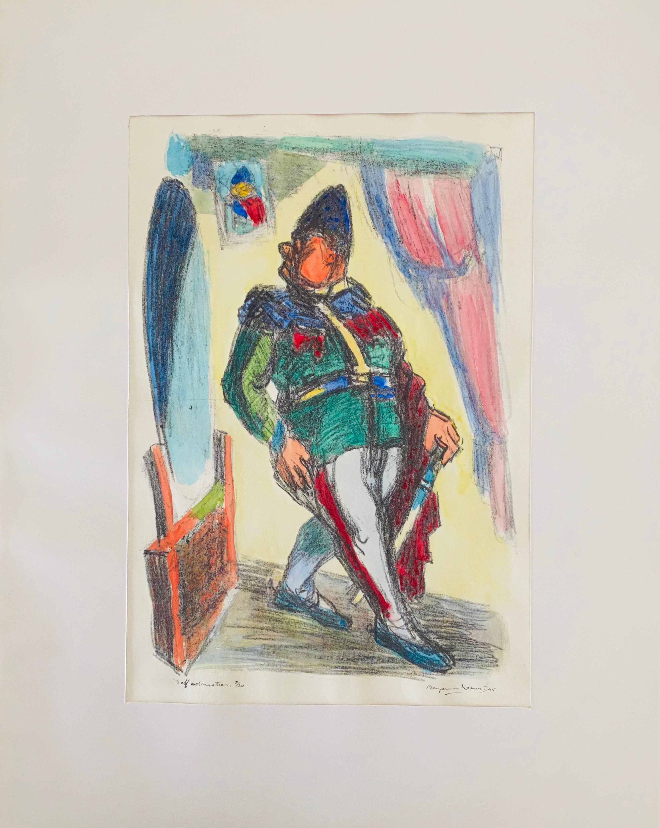 Expressionistische handsignierte Lithographie - Benjamin Kopman im Angebot 3