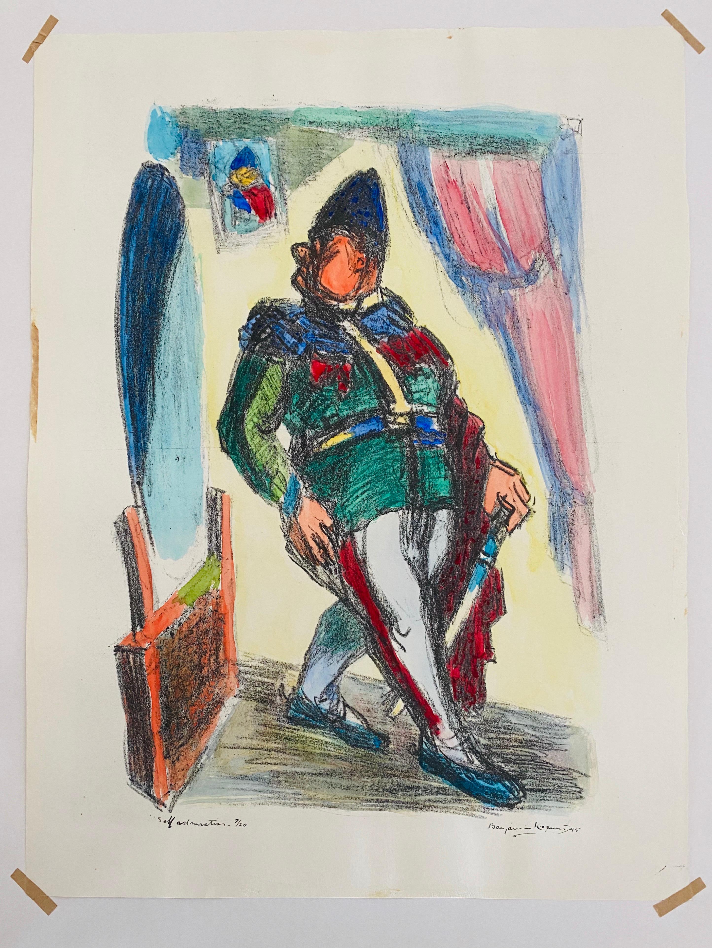 Expressionistische handsignierte Lithographie - Benjamin Kopman im Angebot 4