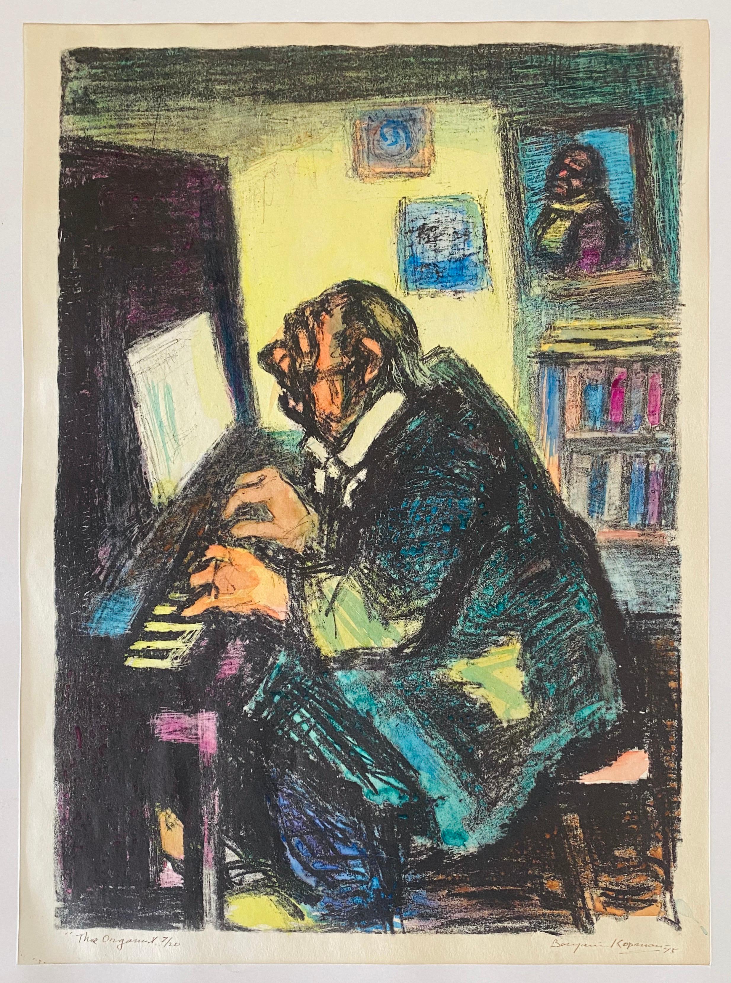 Expressionist Hand Signed Lithograph - Benjamin Kopman For Sale 1