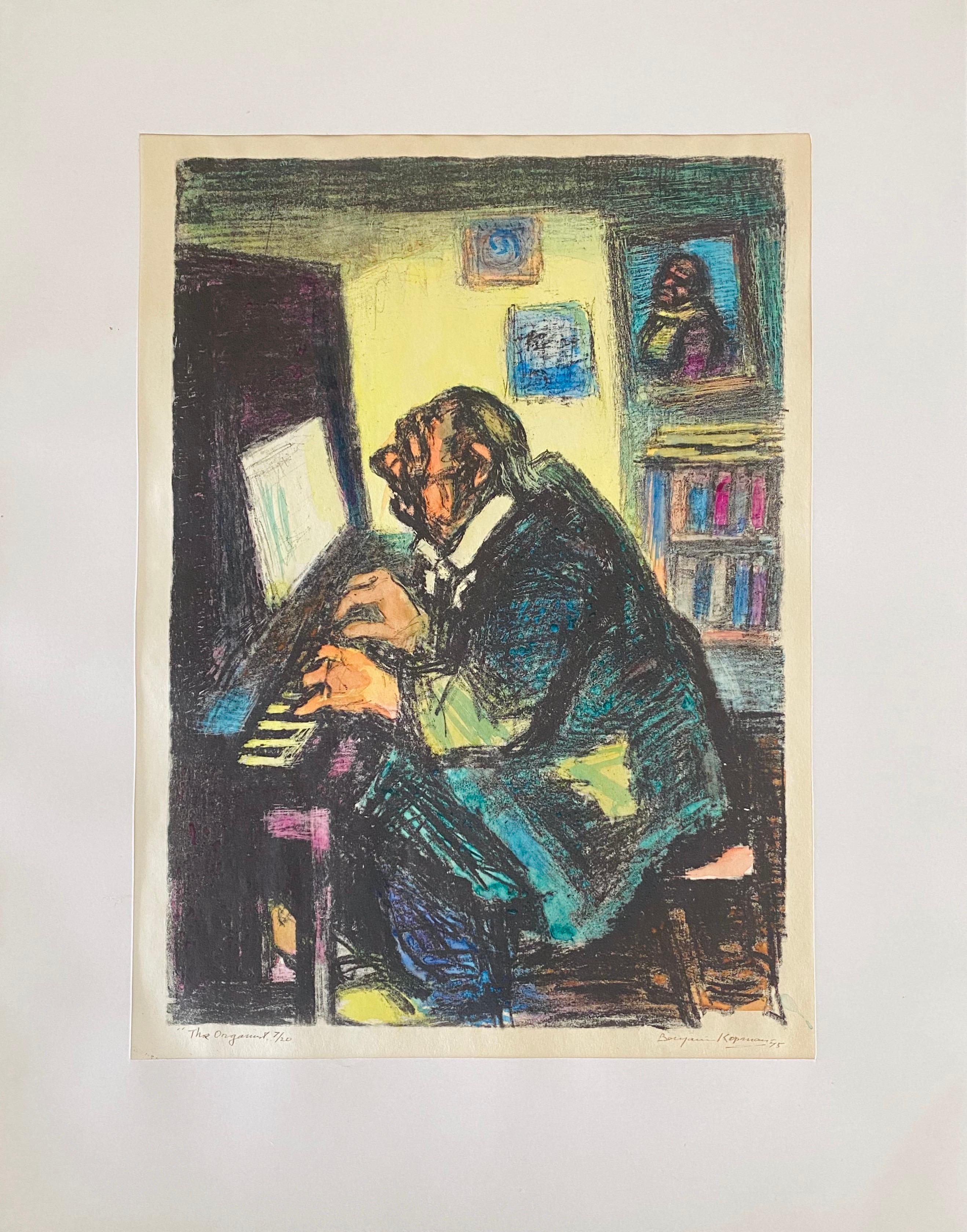 Expressionist Hand Signed Lithograph - Benjamin Kopman For Sale 2
