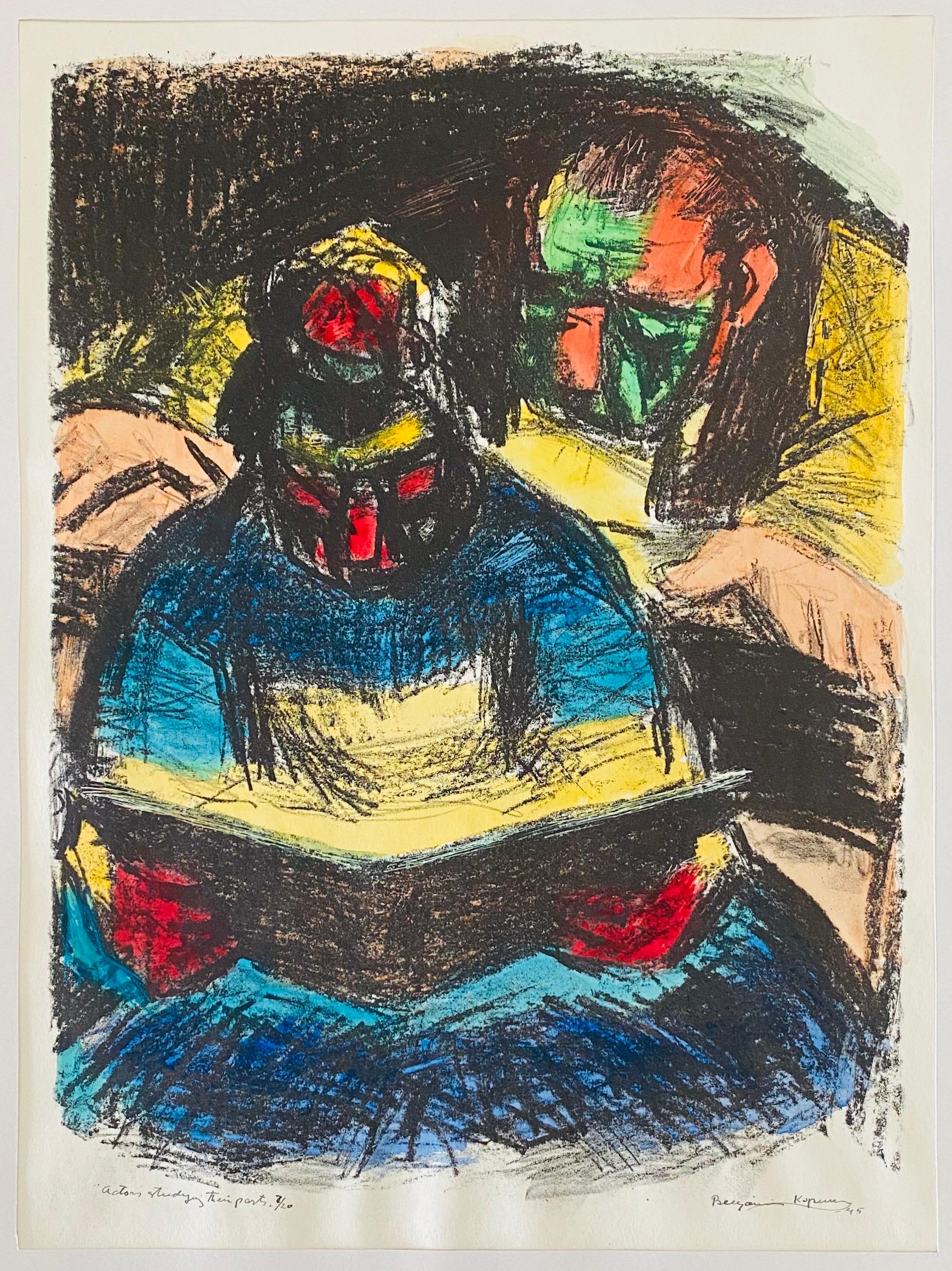 Expressionistische handsignierte Lithographie - Benjamin Kopman