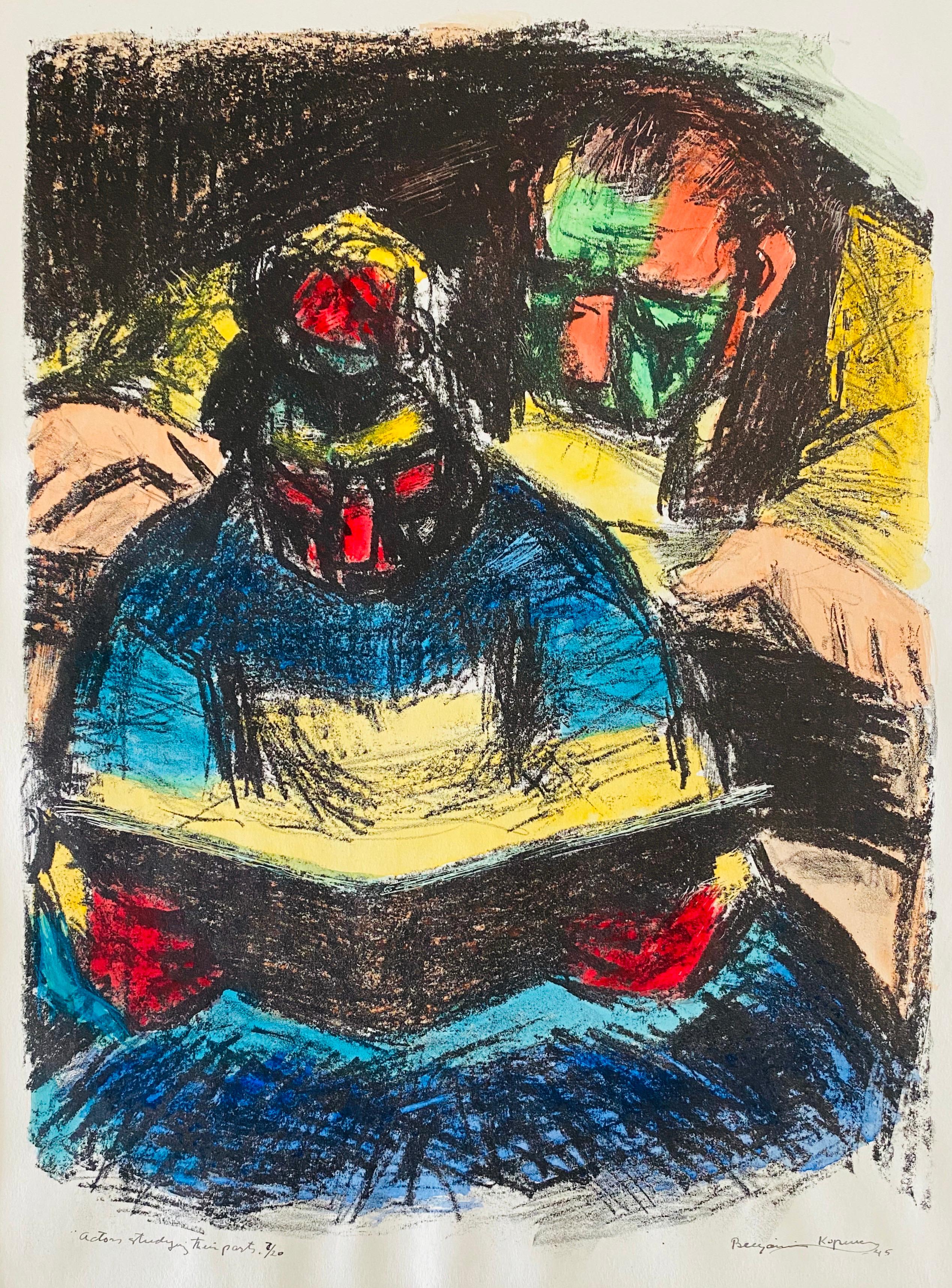 Expressionist Hand Signed Lithograph - Benjamin Kopman For Sale 1