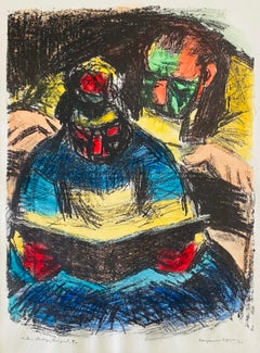 Expressionist Hand Signed Lithograph - Benjamin Kopman