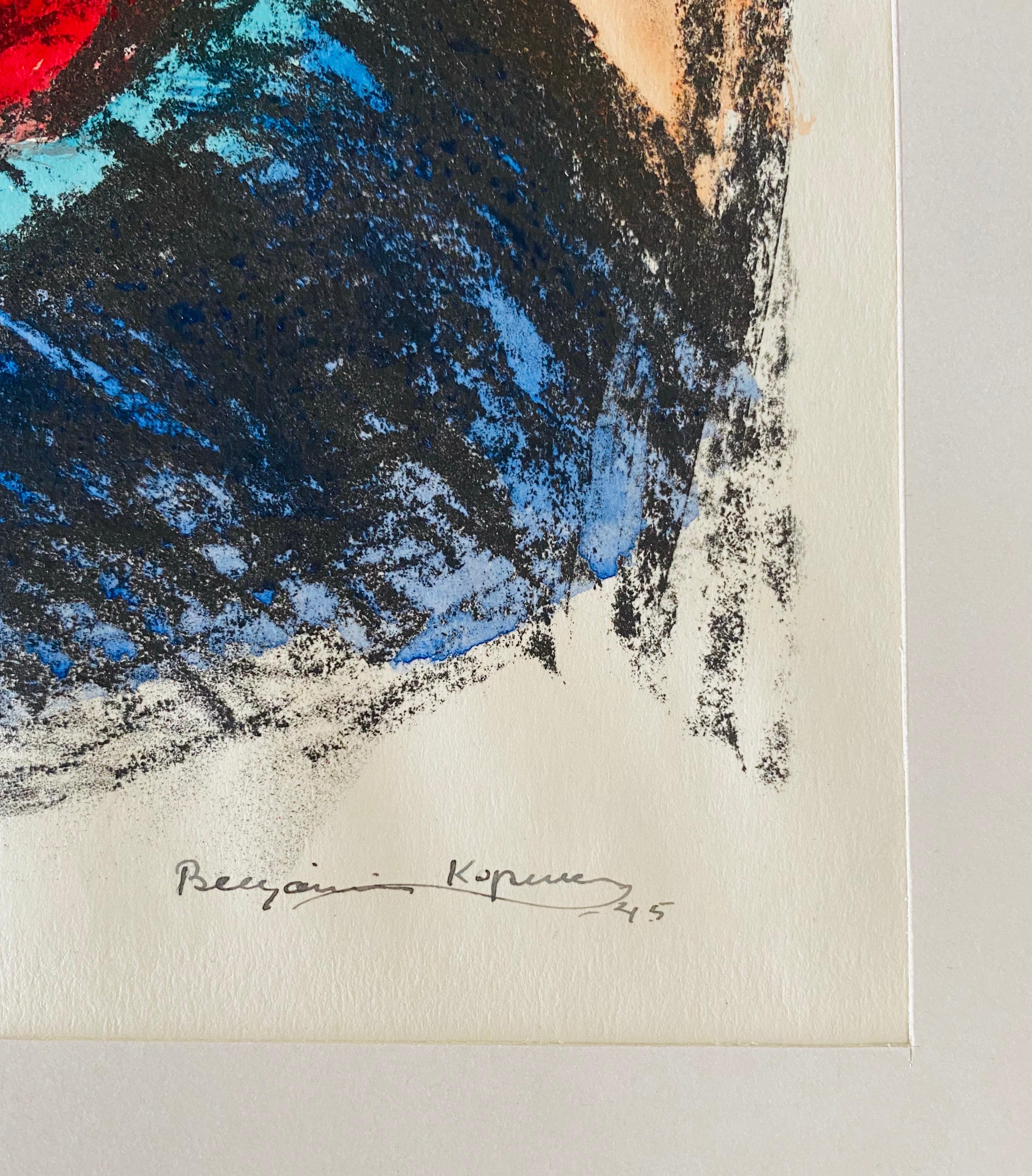 Expressionist Hand Signed Lithograph - Benjamin Kopman For Sale 5