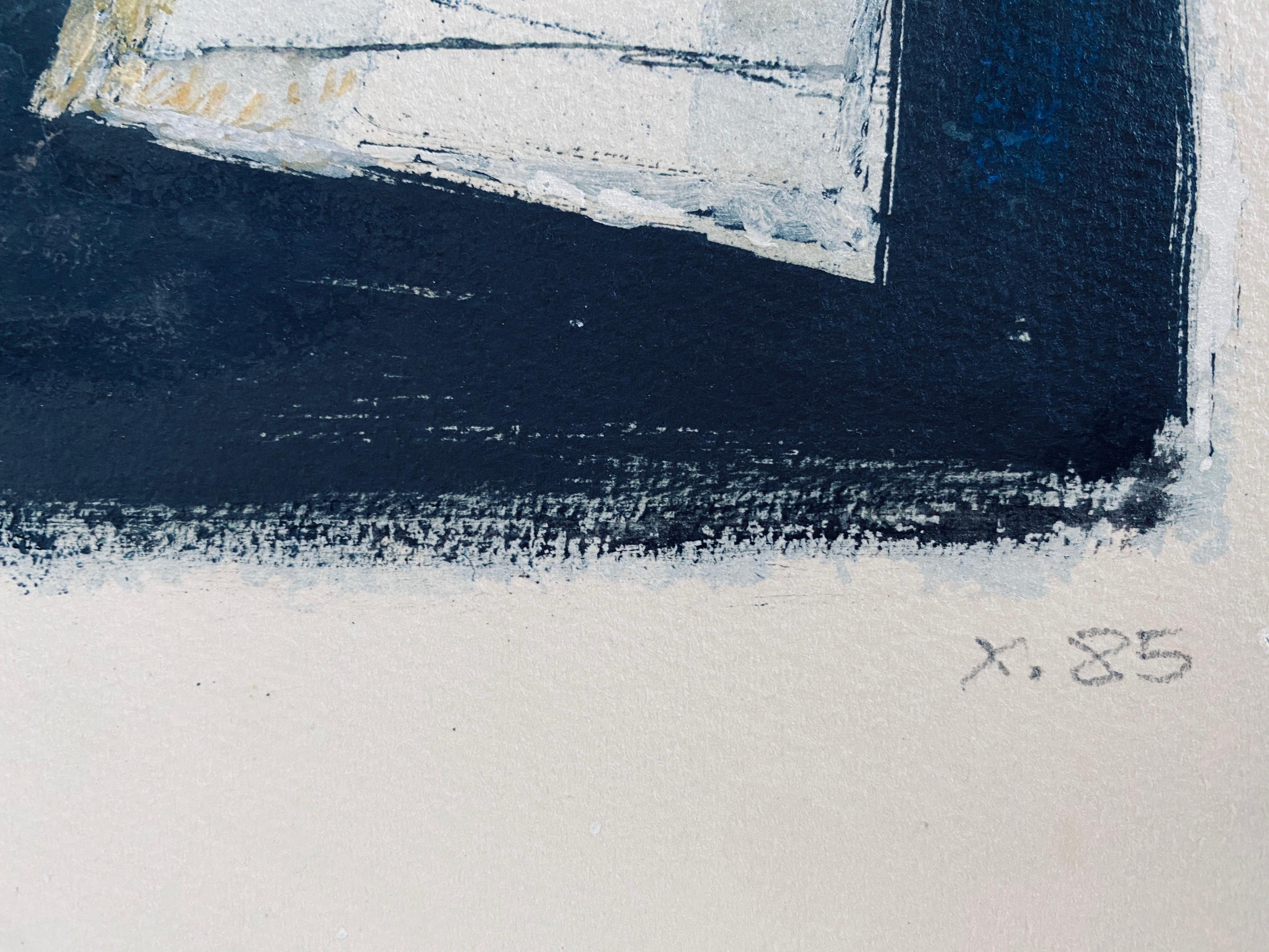 Polacco Francese Judaica Pittura ad acquerello a guazzo Originale Bauhaus Arte Yiddish in vendita 2