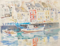 Polacco Francese Judaica Pittura ad acquerello a guazzo Originale Bauhaus Arte Yiddish