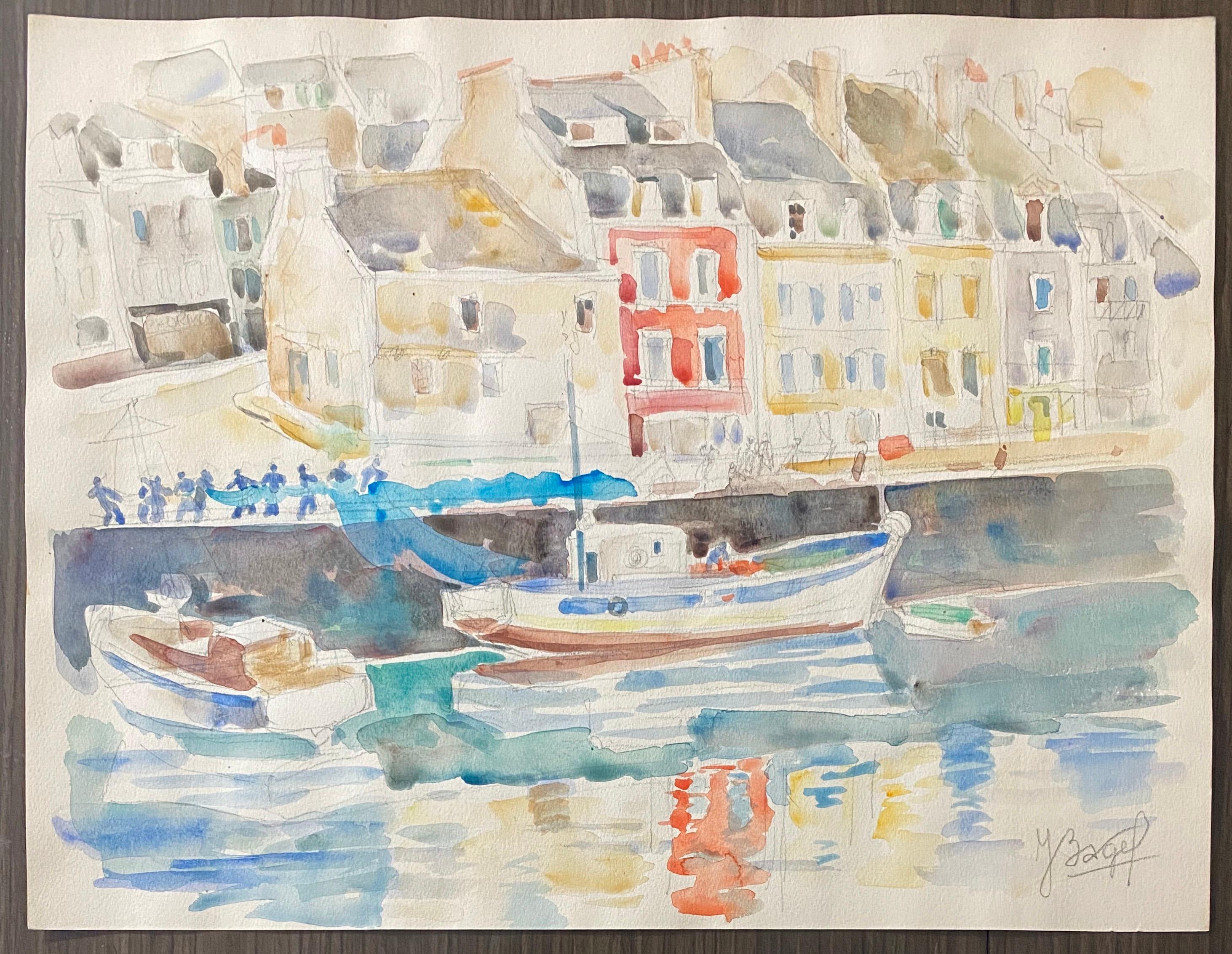 Polacco Francese Judaica Pittura ad acquerello a guazzo Originale Bauhaus Arte Yiddish in vendita 5