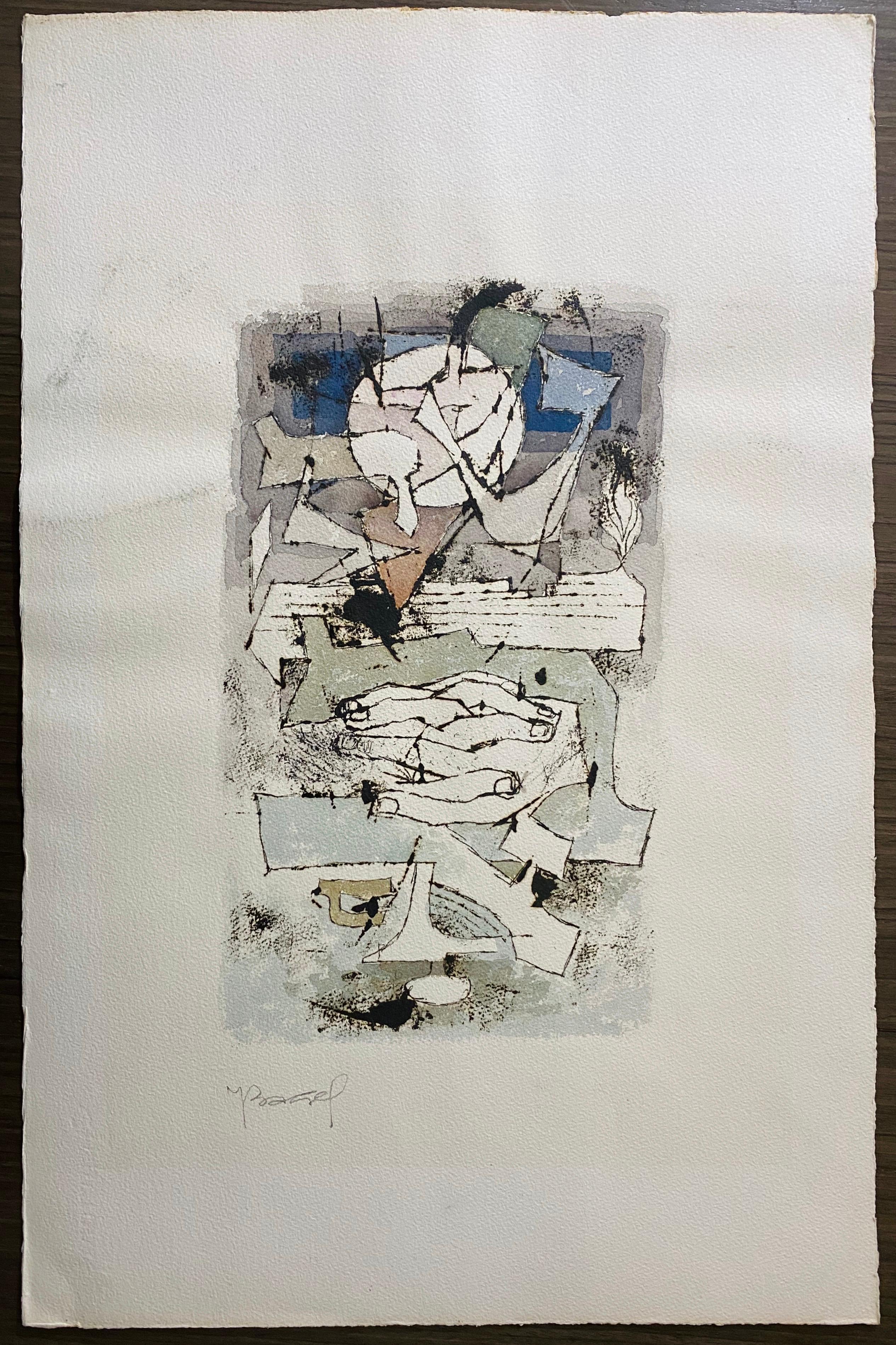 Polacco Francese Judaica Pittura ad acquerello a guazzo Originale Bauhaus Arte Yiddish in vendita 3