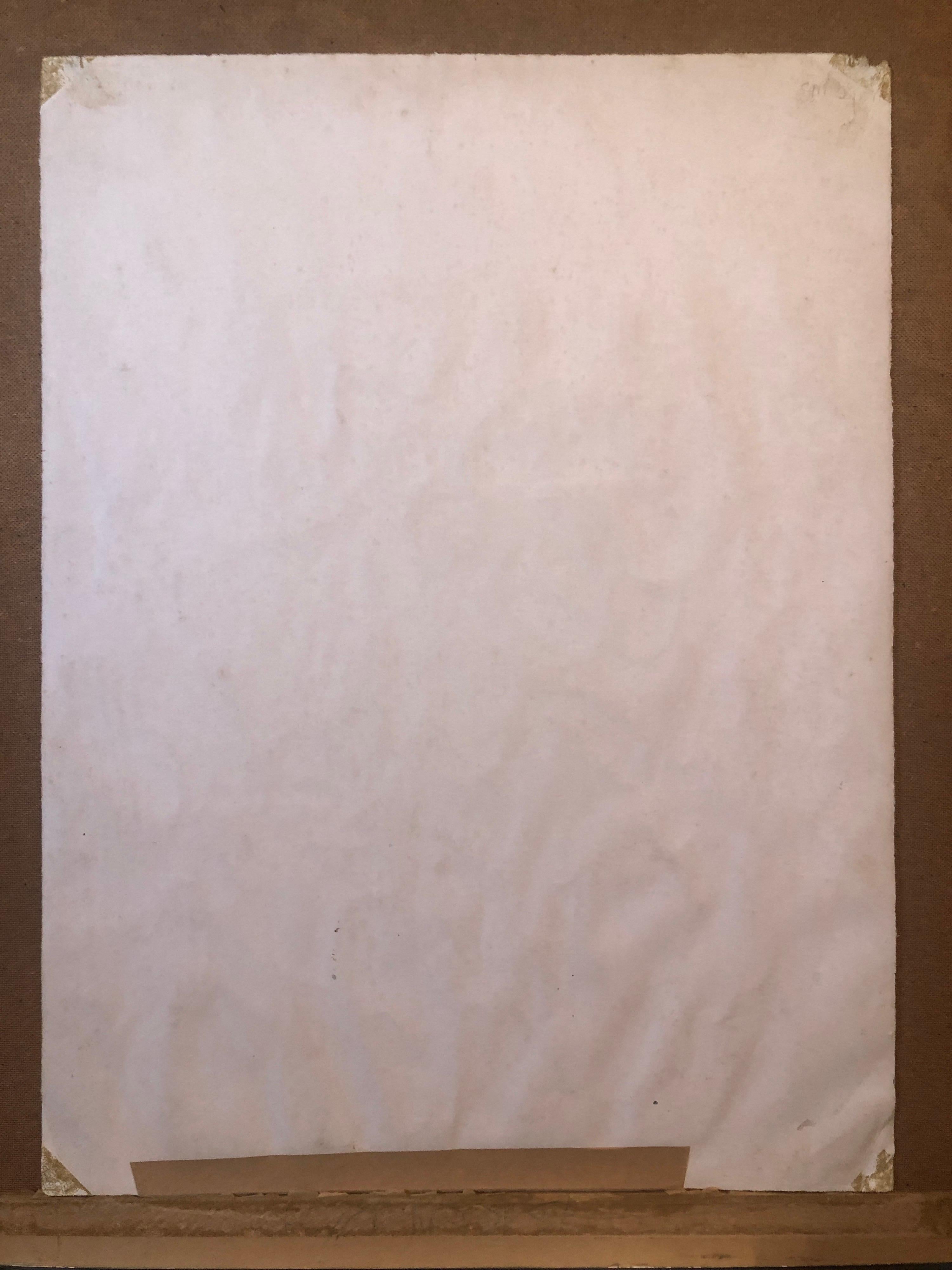 Rara Pintura Original Británica Grande de Acuarela de Arte Ilustrado 