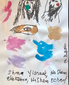 Modernist Watercolor Painting Peter Goldman American Filmmaker Neo Expressionist