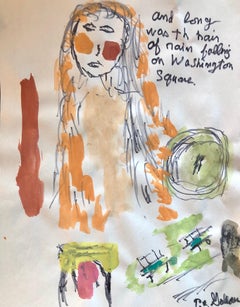 Modernist Watercolor Painting Peter Goldman American Filmmaker Neo Expressionist