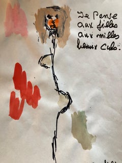 Modernist Watercolor Painting Peter Goldman American Filmmaker Neo Expressionist