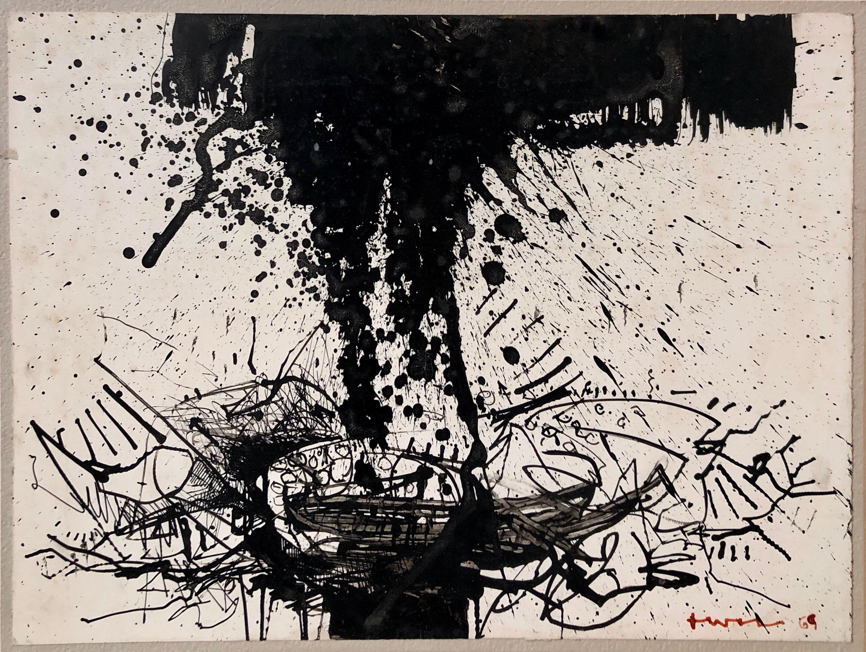 John Levee Abstract Drawing - Abstract Expressionist Drawing