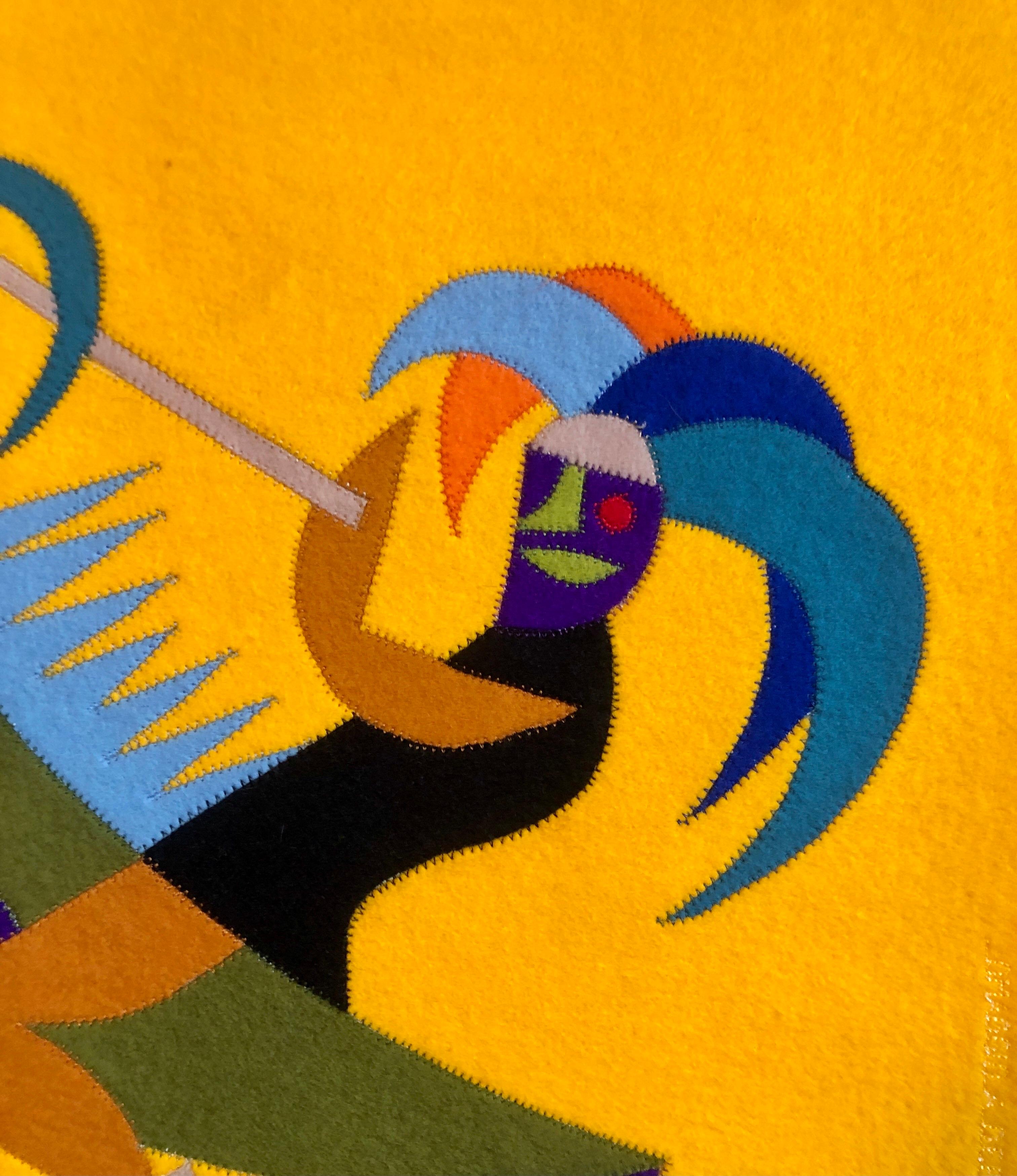 Arazzo d'arte futurista Fortunato Depero in feltro di lana italiano fatto a mano - Art Futurista di Ivana Gaifas