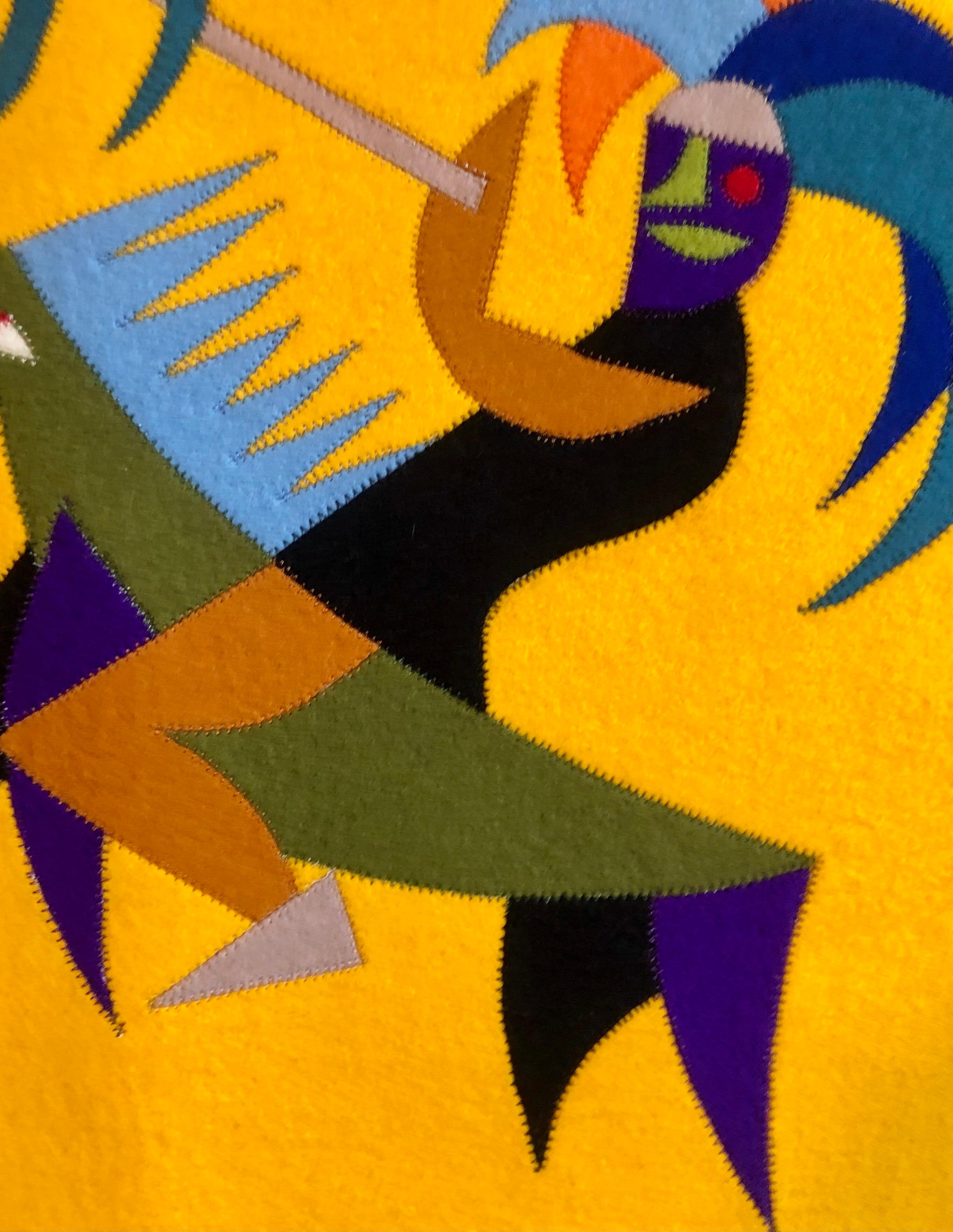 Arazzo d'arte futurista Fortunato Depero in feltro di lana italiano fatto a mano in vendita 1