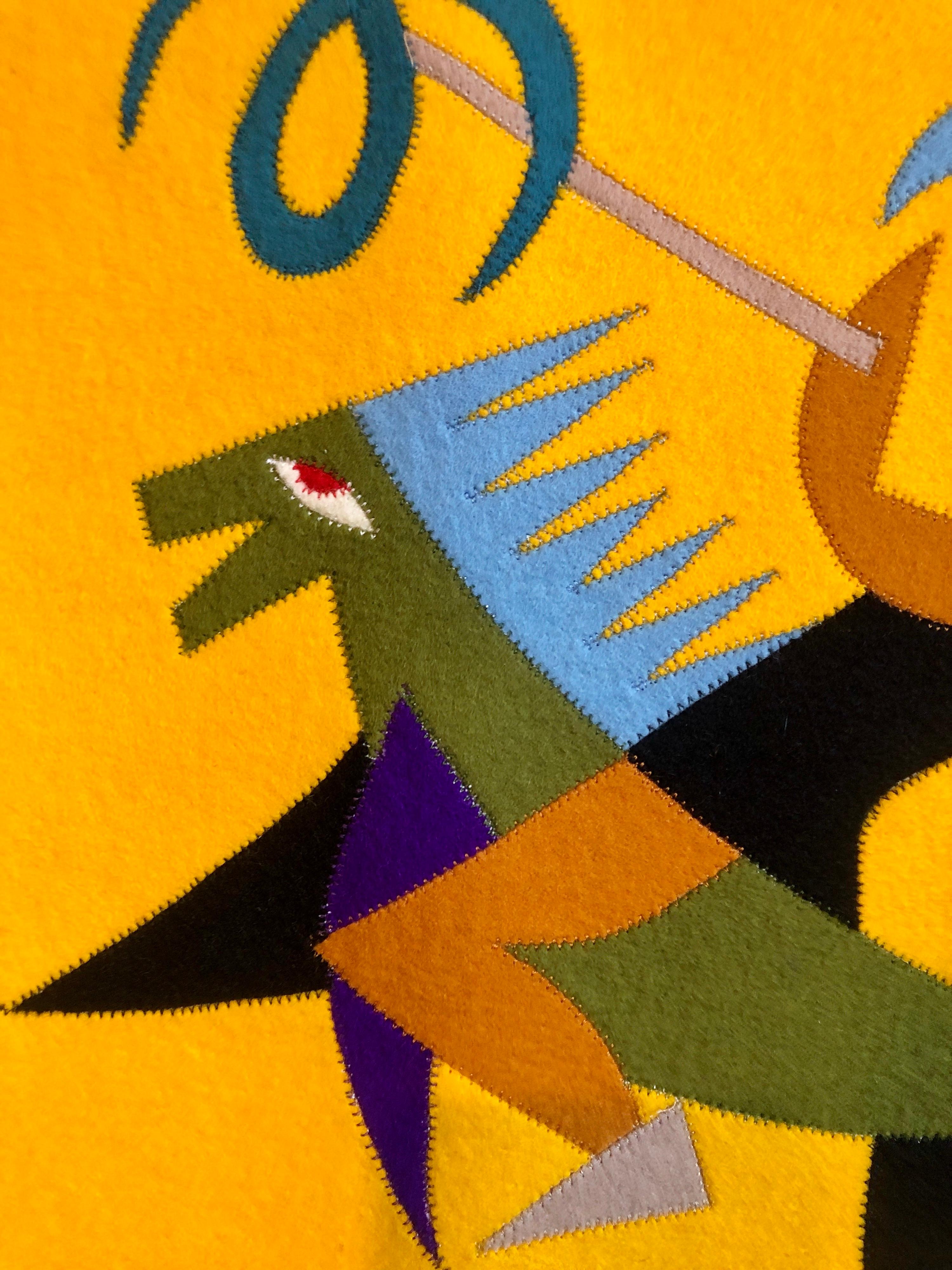 Arazzo d'arte futurista Fortunato Depero in feltro di lana italiano fatto a mano in vendita 2