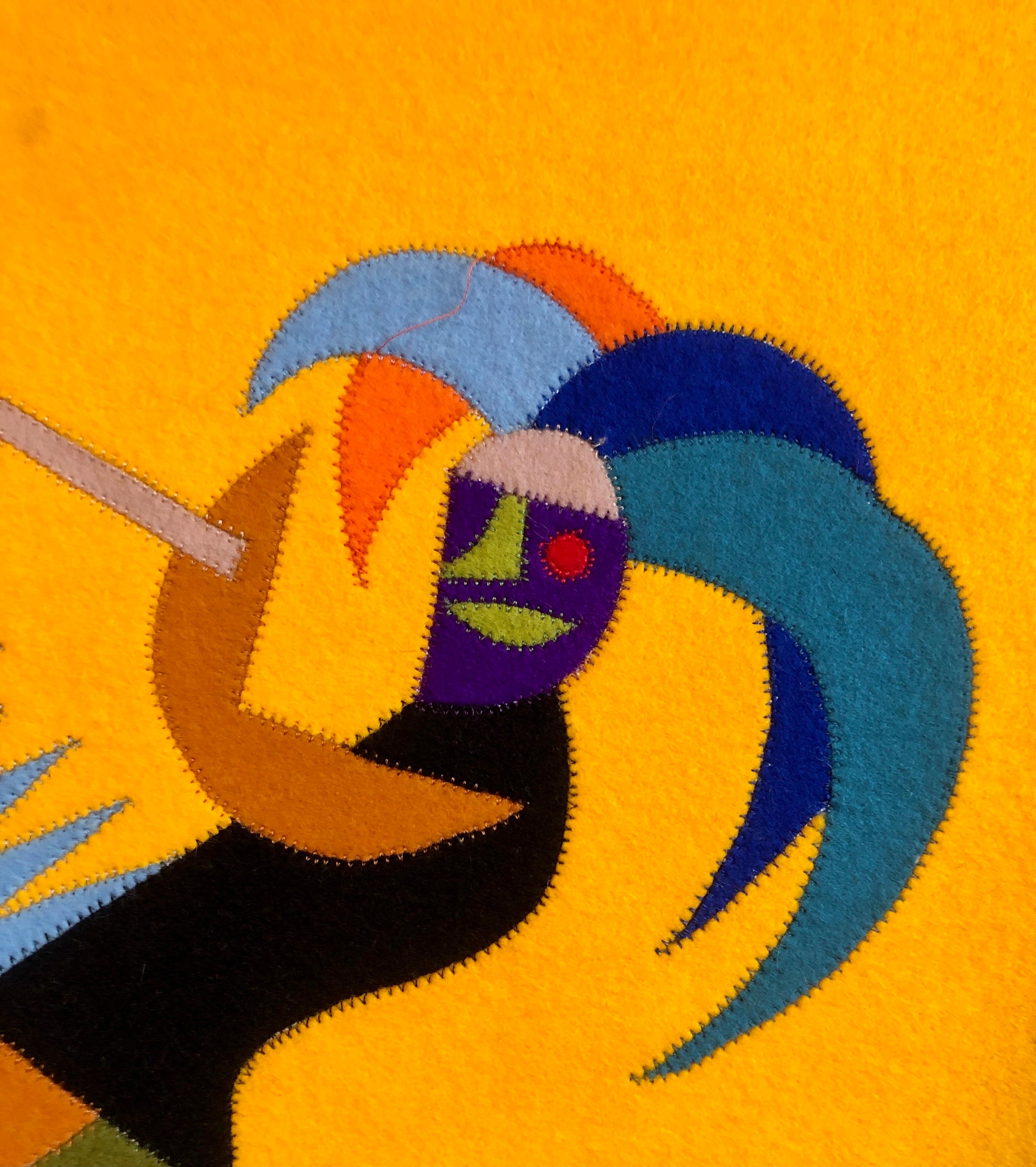 Arazzo d'arte futurista Fortunato Depero in feltro di lana italiano fatto a mano in vendita 3