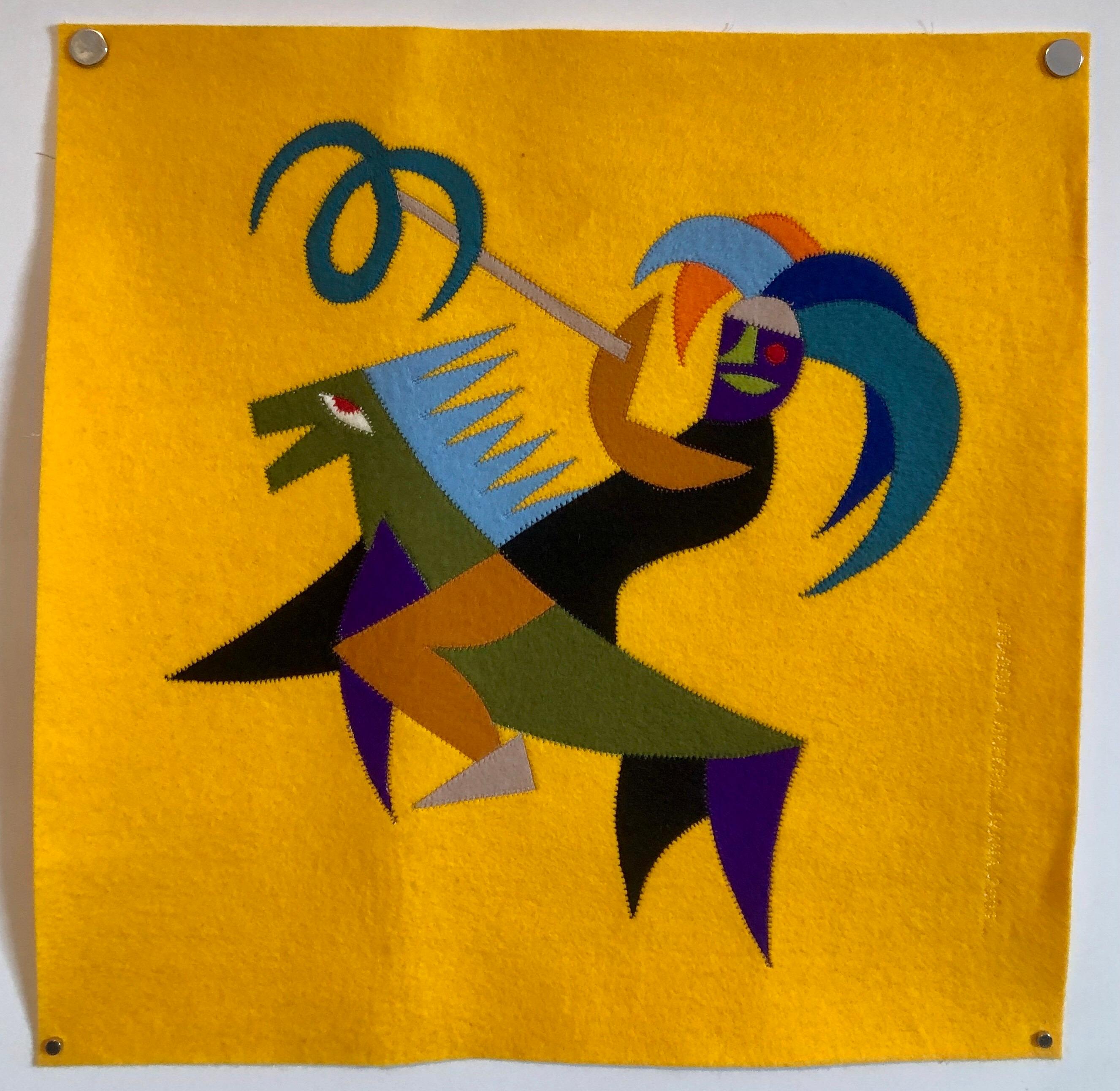 Arazzo d'arte futurista Fortunato Depero in feltro di lana italiano fatto a mano in vendita 4