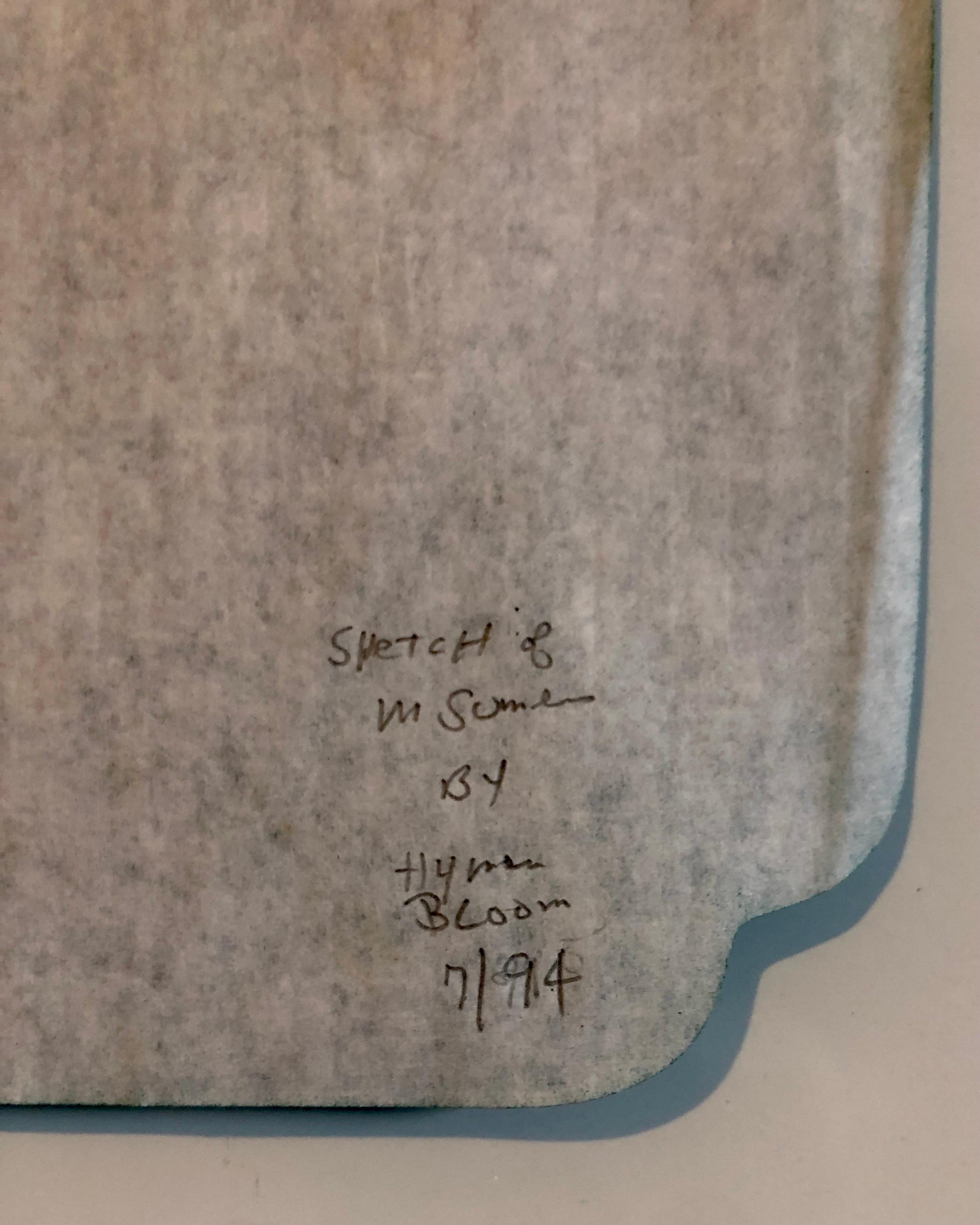 L'espressionista astratto di Boston Hyman Bloom Disegno originale a matita Martin Sumers in vendita 2