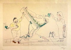 Radierung mit Hand-Aquarellgemälde Jules Pascin Bleistift Signiert