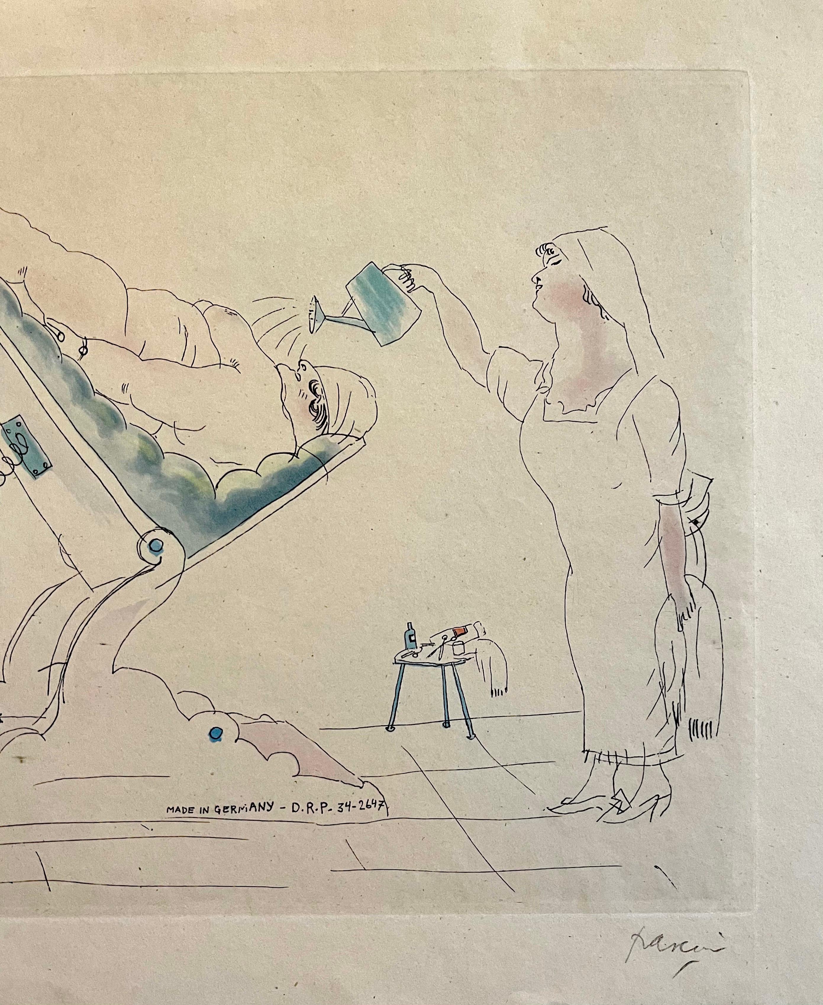 Gravure à la main, peinture à l'aquarelle Jules Pascin, signée en vente 3