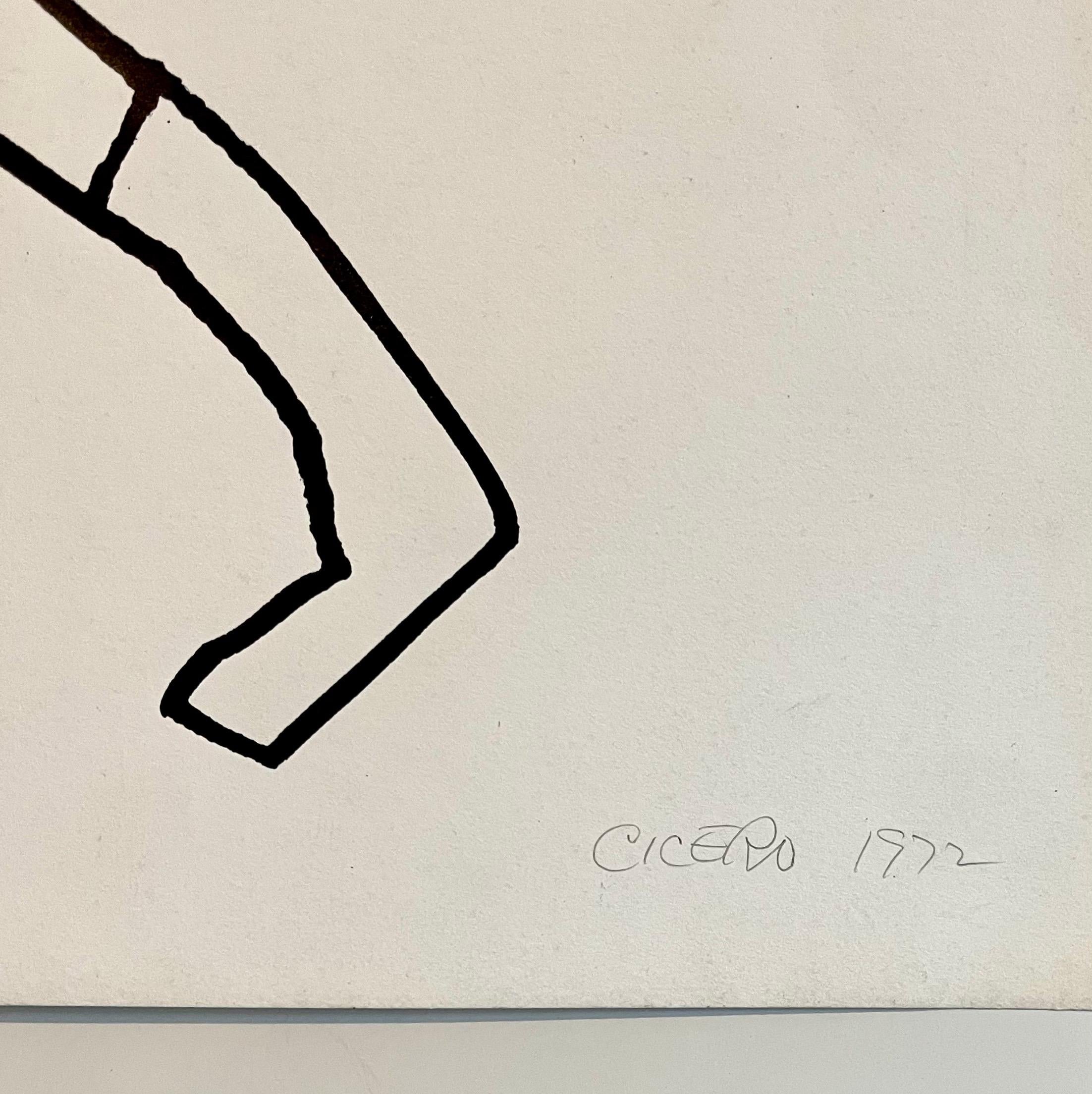 Aquarelle d'un dessin expressionniste abstrait de Carmen Cicero de l'école de New York en vente 3