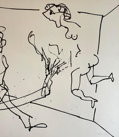 Scuola di New York Disegno espressionista astratto Pittura ad acquerello Carmen Cicero