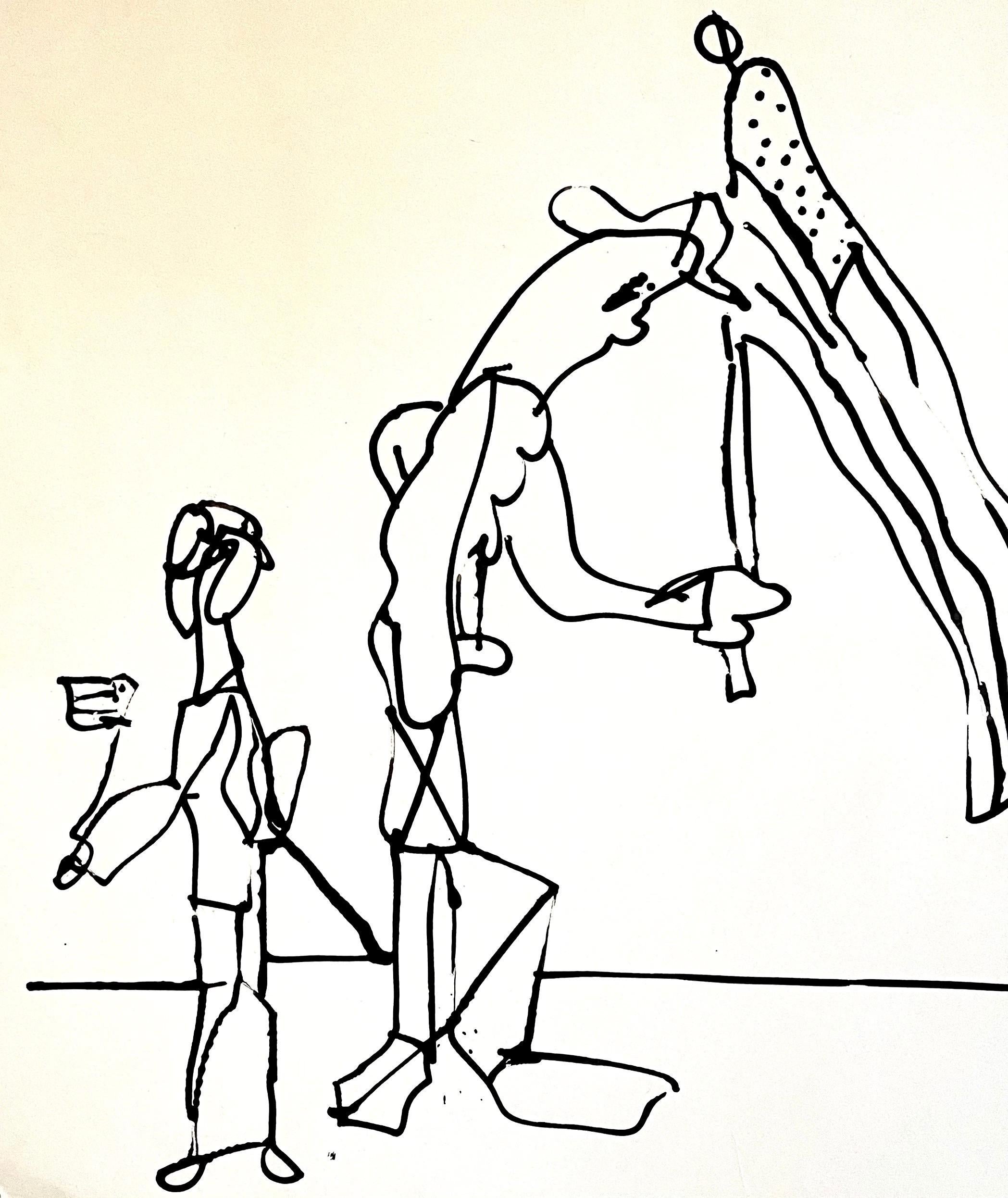 Aquarelle d'un dessin expressionniste abstrait de Carmen Cicero de l'école de New York en vente 3