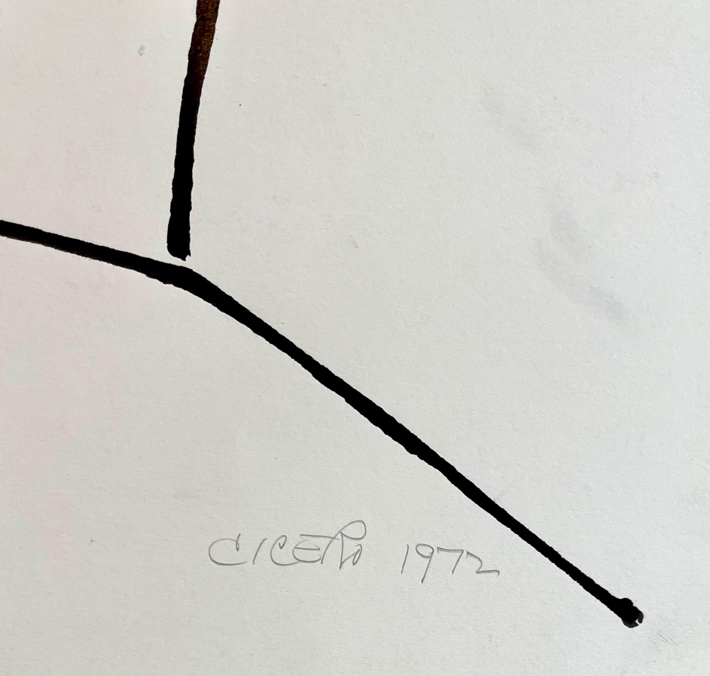 Aquarelle d'un dessin expressionniste abstrait de Carmen Cicero de l'école de New York en vente 2