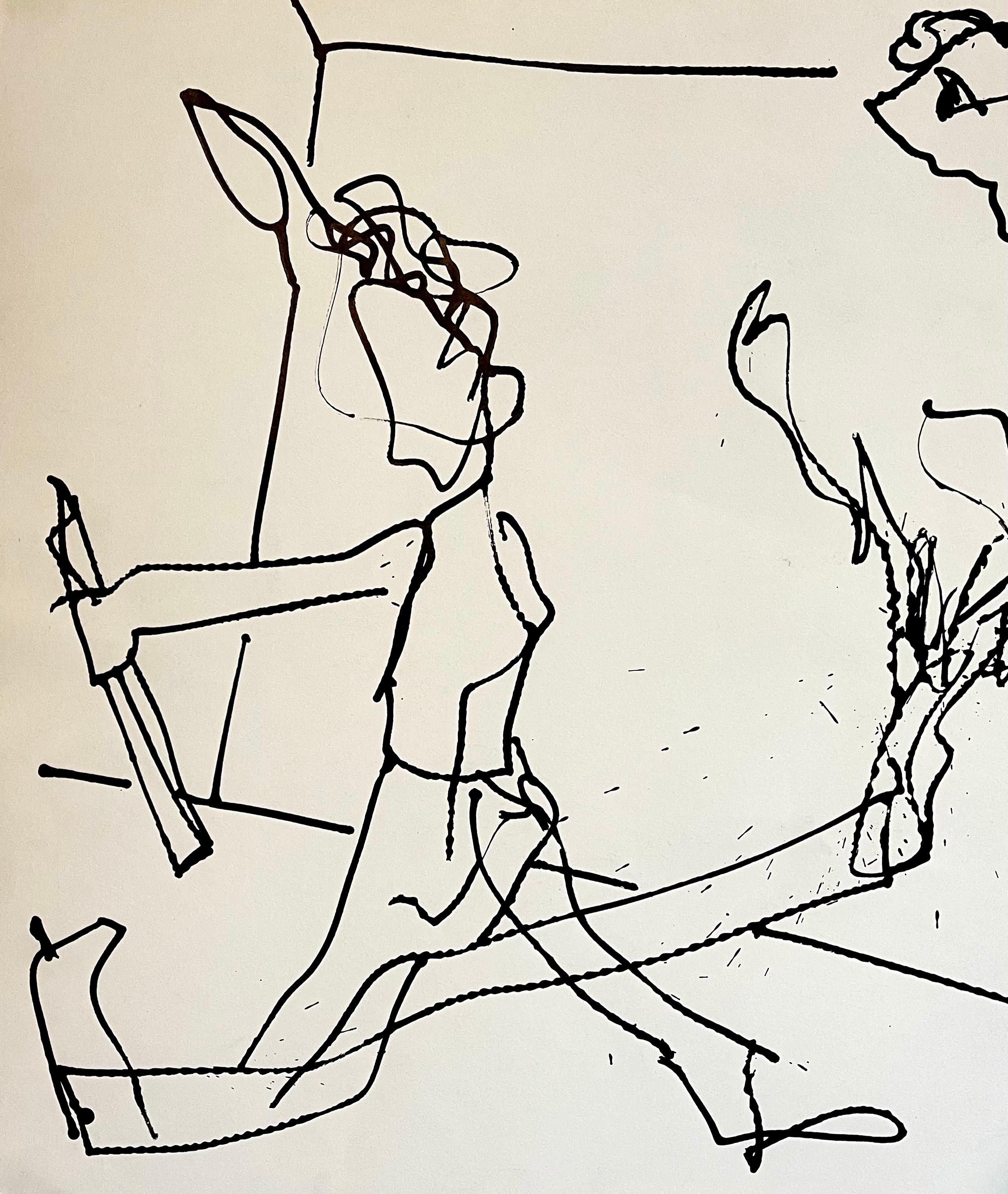 Aquarelle d'un dessin expressionniste abstrait de Carmen Cicero de l'école de New York en vente 3