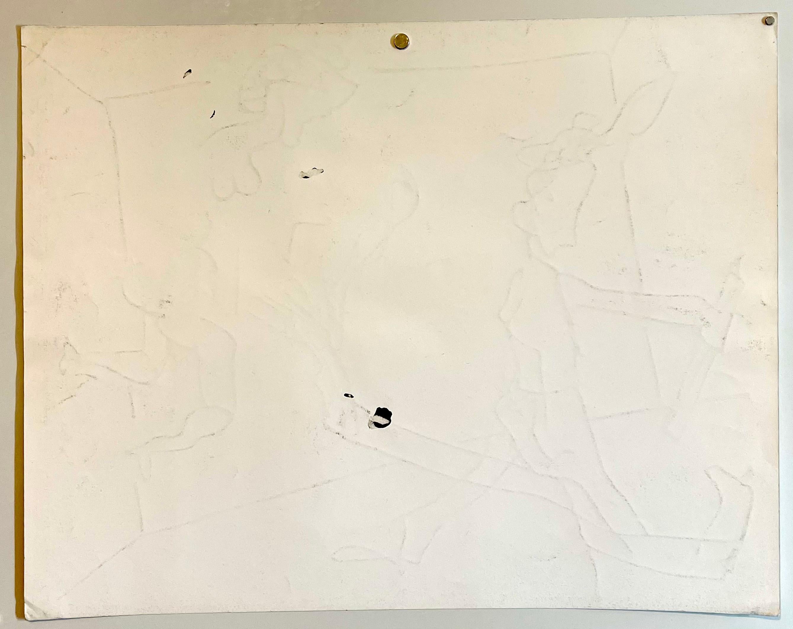 Aquarelle d'un dessin expressionniste abstrait de Carmen Cicero de l'école de New York en vente 5