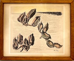 Encre expressionniste, pastel, dessin au crayon par le moderniste juif américain Ben Zion WPA