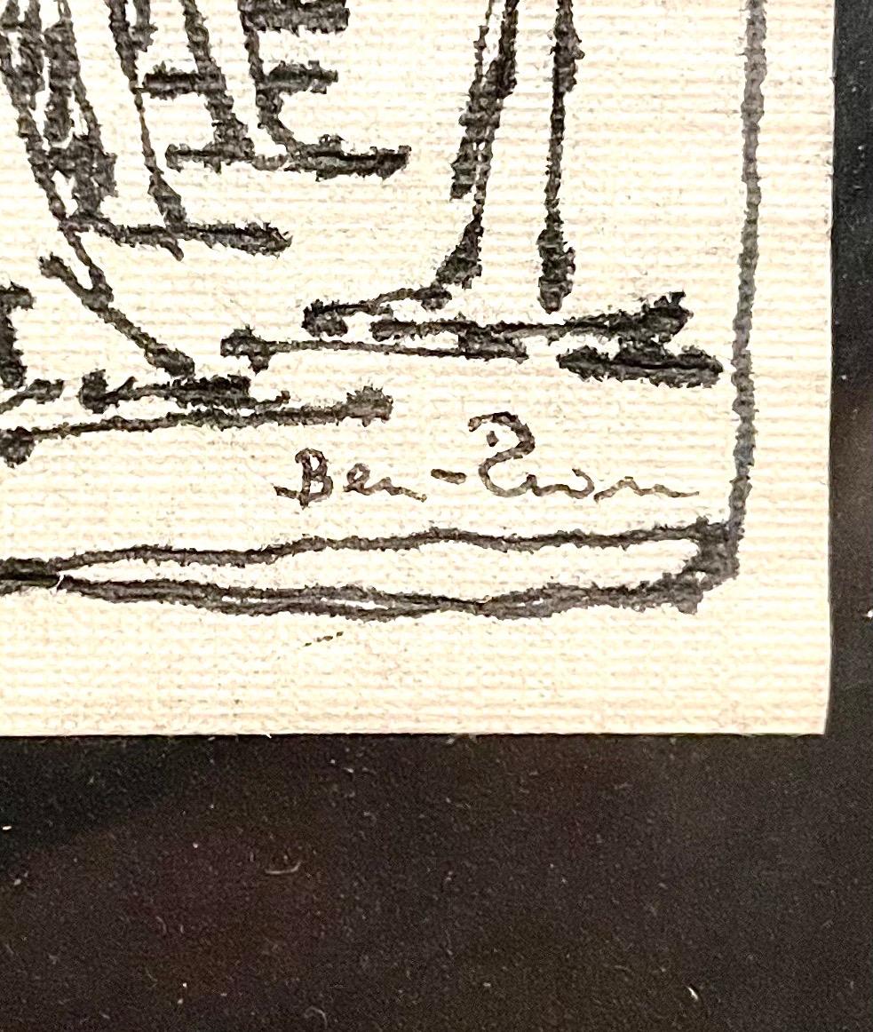 Dibujo expresionista en miniatura Tallos de trigo Modernista americano Ben Zion WPA - Art Expresionista de Ben-Zion Weinman