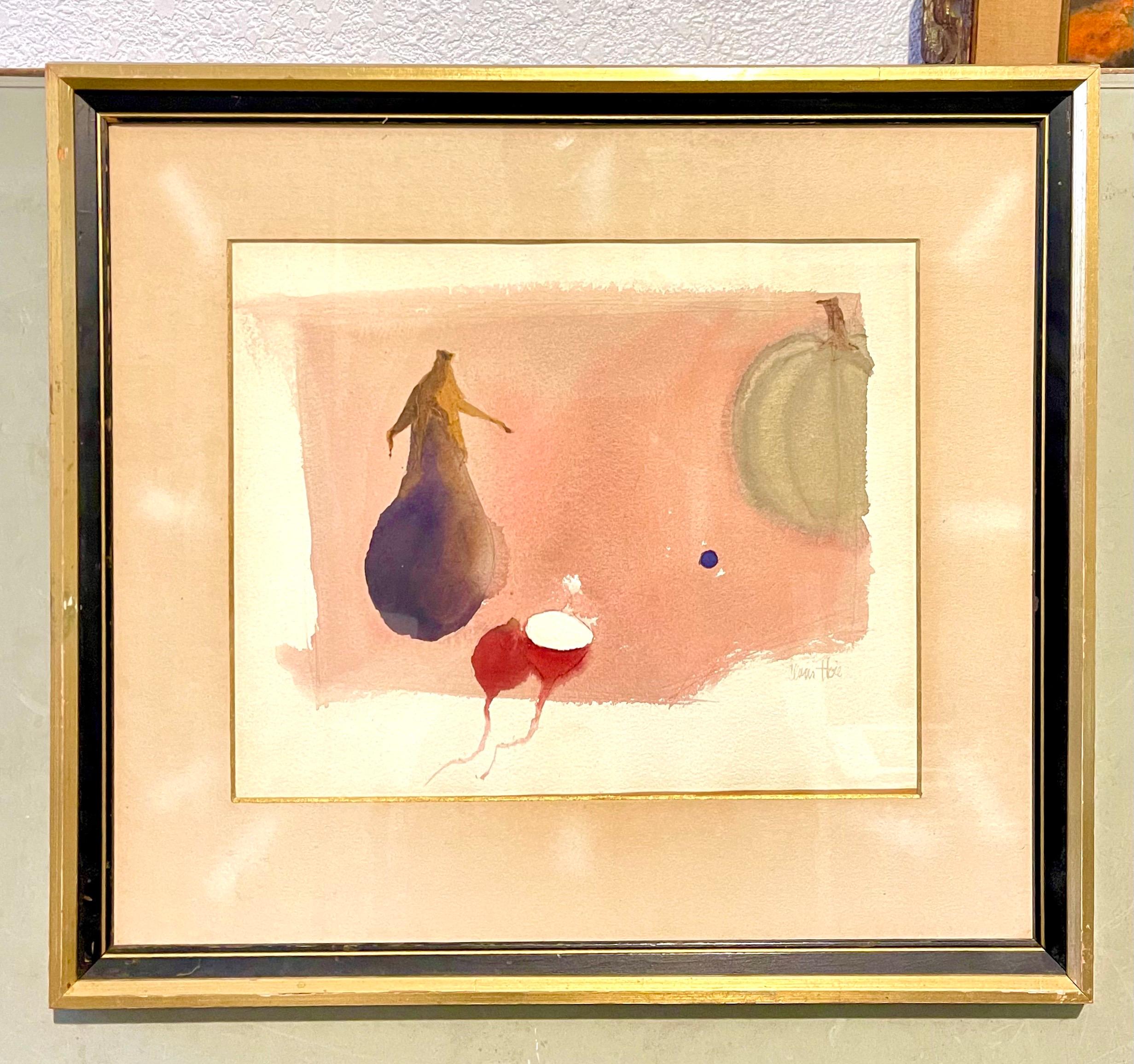 Aquarell-Stillleben-Gemälde, Gemüse, Claus Hoien Greengrocer Kitchen Series, Aquarell im Angebot 4