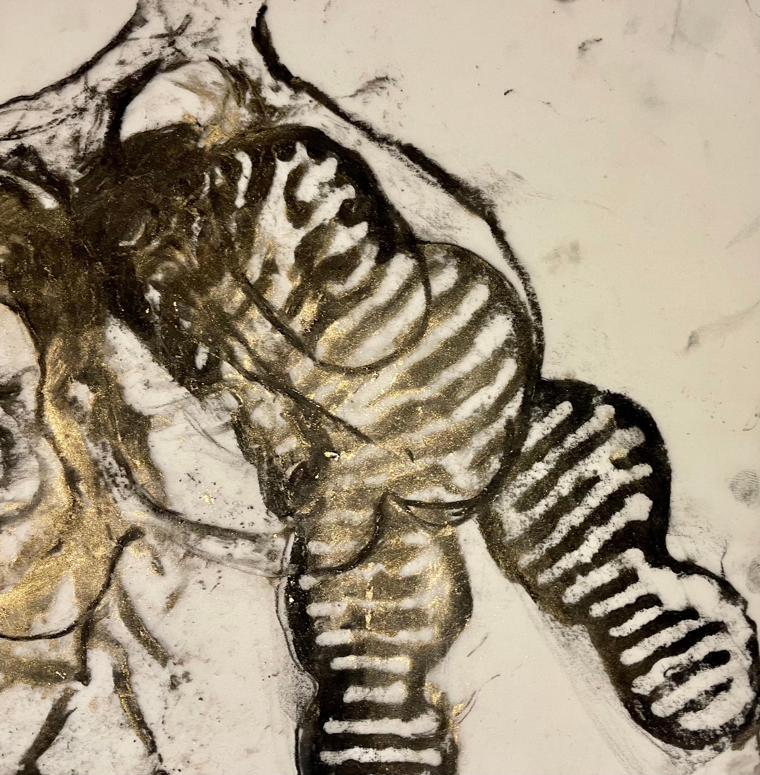 Original Zeichnung, Gemälde, Abstrakte Biomorphe Kunst, Blattgold, Michele Oka Doner im Angebot 2