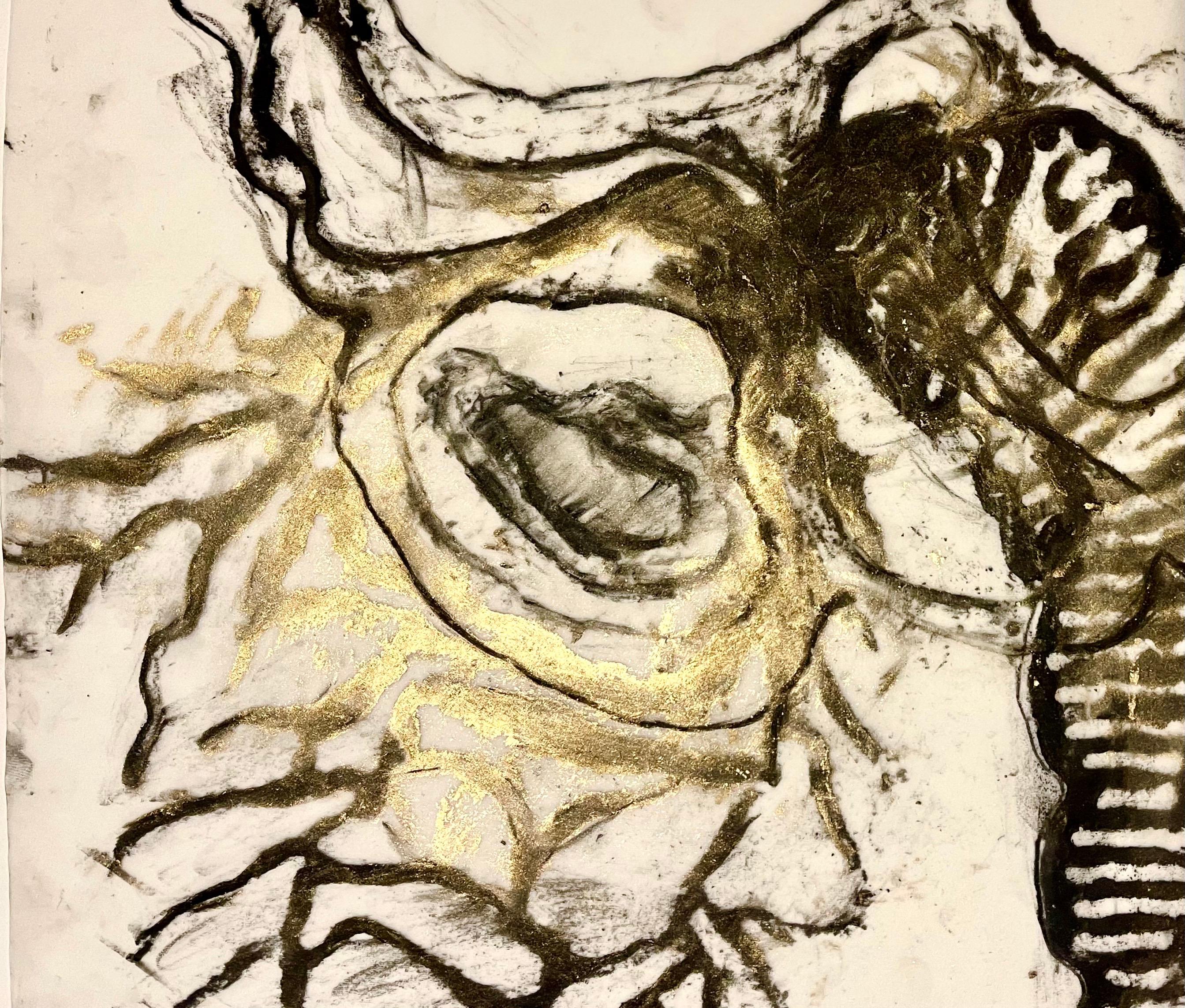 Original Zeichnung, Gemälde, Abstrakte Biomorphe Kunst, Blattgold, Michele Oka Doner im Angebot 3