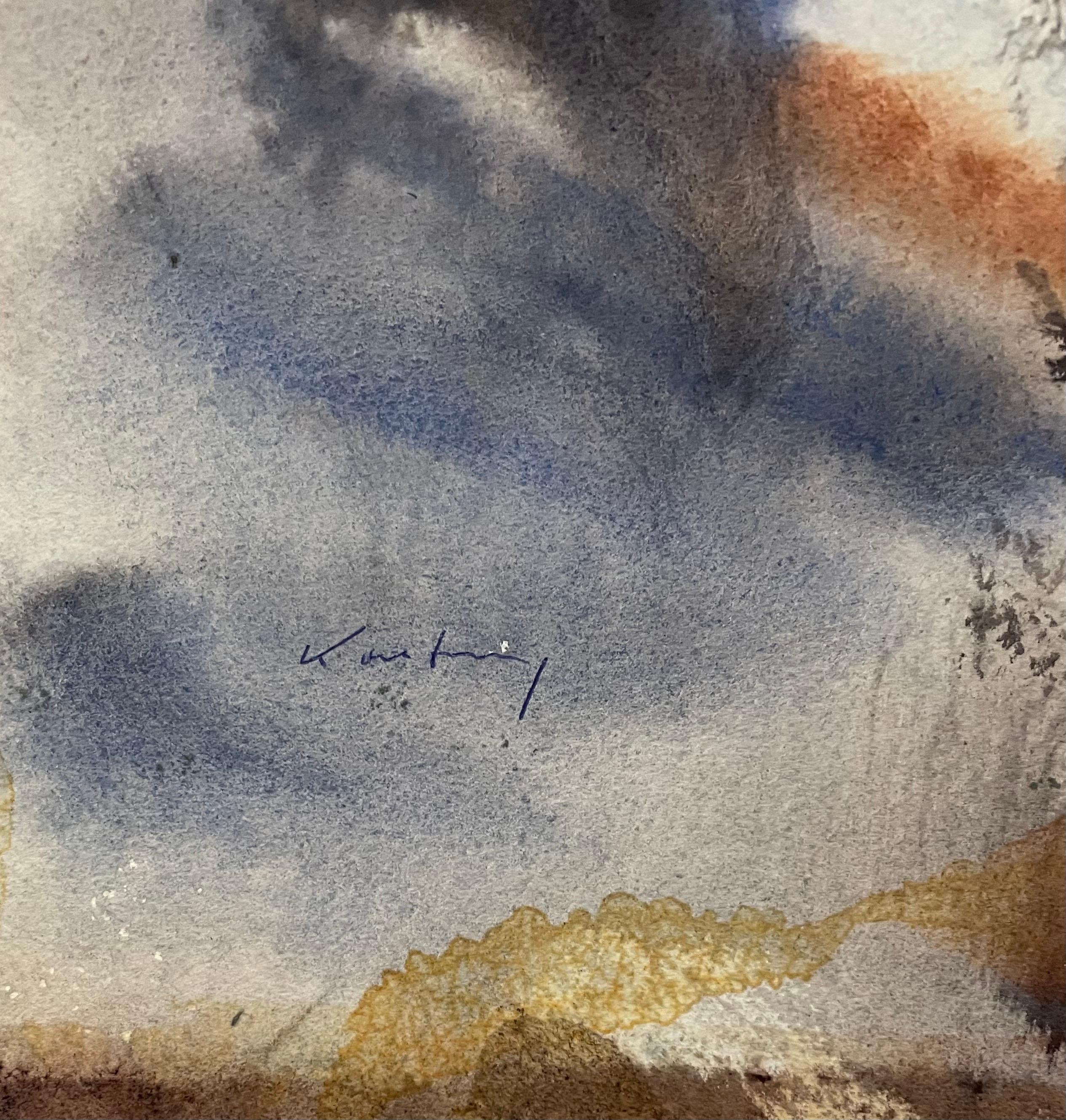 Peinture moderniste abstraite expressionniste à l'eau Bauhaus Weimar Pawel Kontny en vente 2