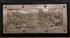 Placca da parete con scultura di Gerusalemme d'epoca 1930  Palestina Scuola israeliana di Bezalel