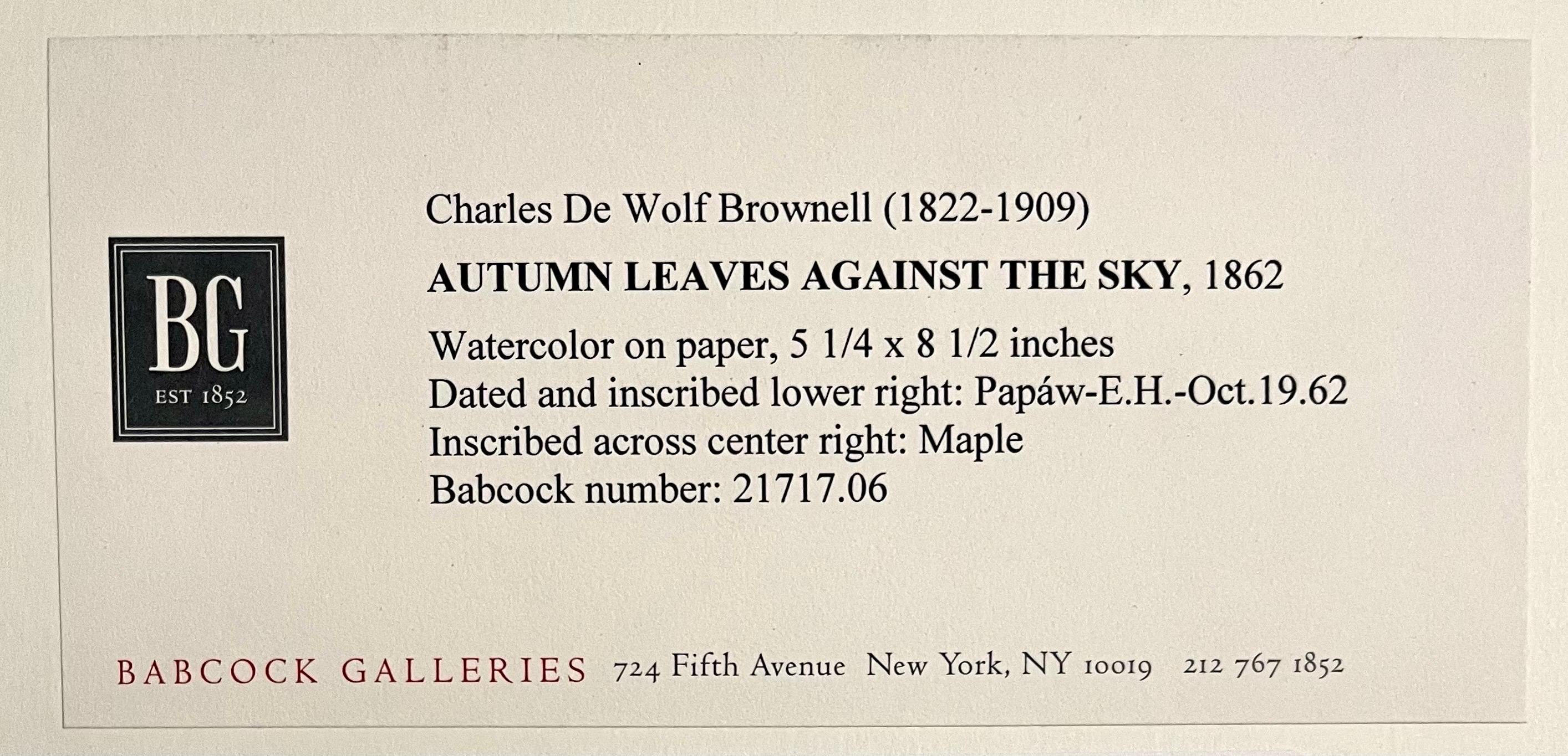 Feuilles d'érable Peinture à l'eau A.I.C. Artiste américain Charles DeWolf Brownell en vente 5