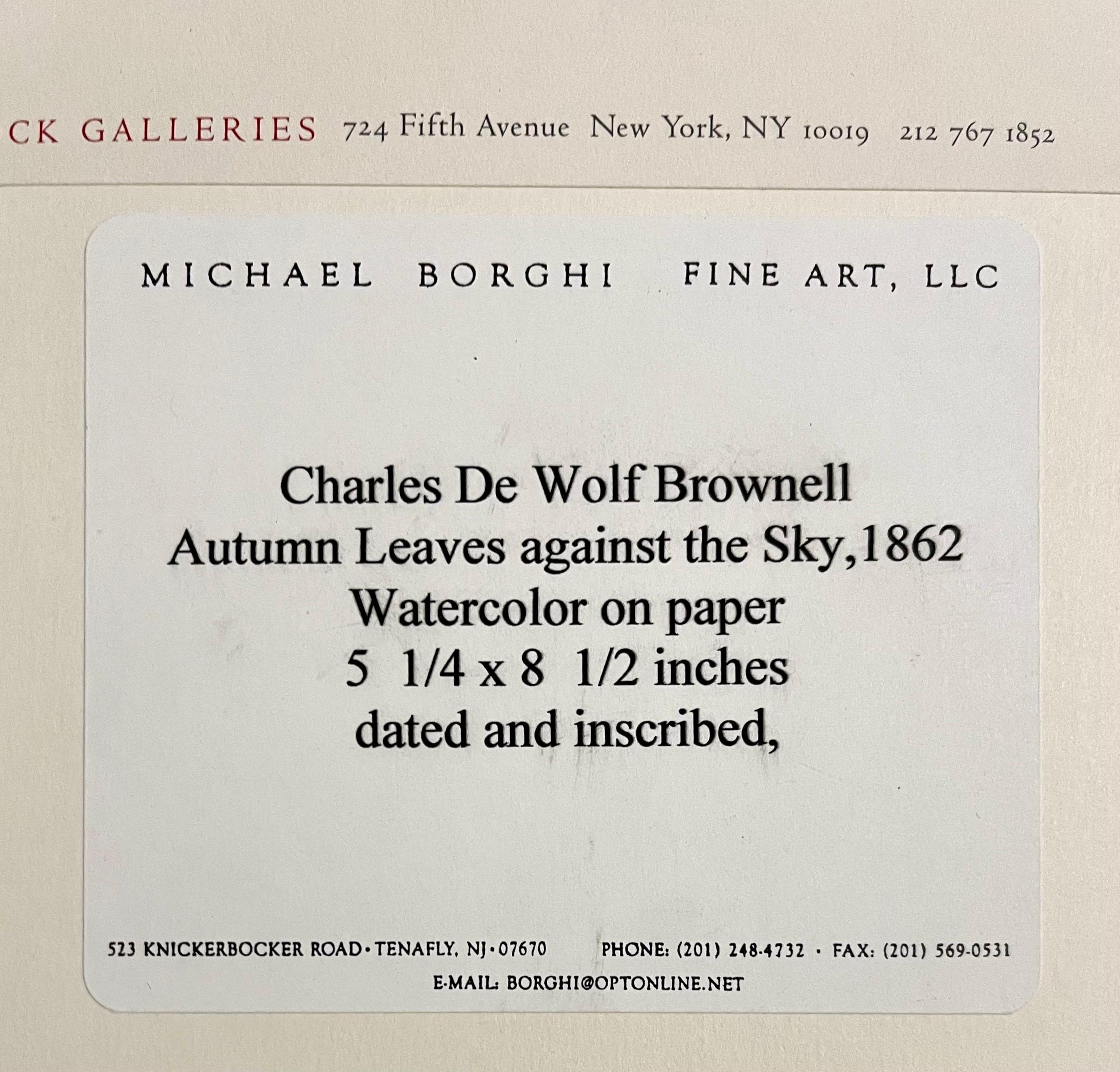 Feuilles d'érable Peinture à l'eau A.I.C. Artiste américain Charles DeWolf Brownell en vente 6