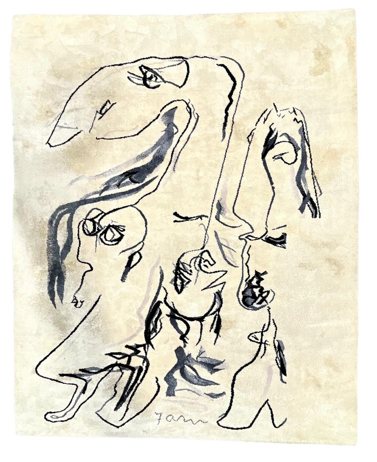 Estampe Originale Asger Jorn 1966 - Cuivrographie Signée - Format ~18.3 X 14.9 Pouces - Occasion Avec Décoloration