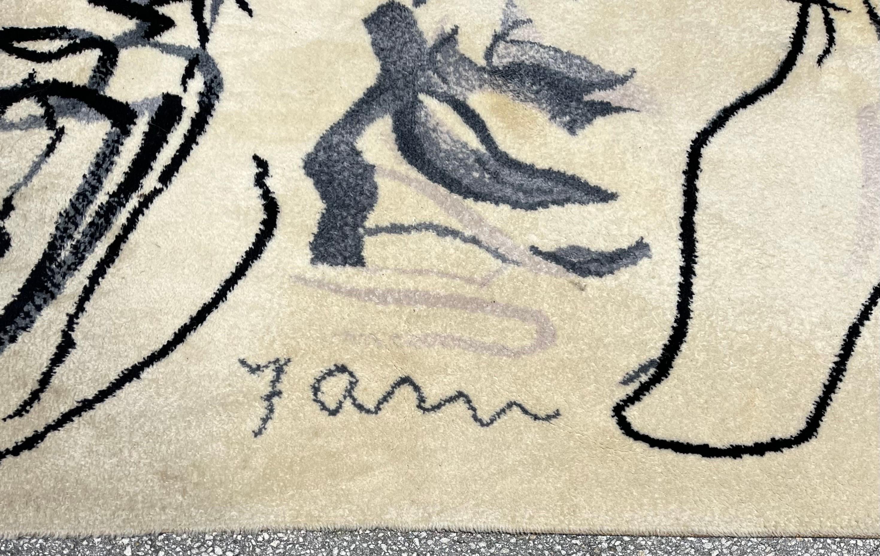 Tapis d'art abstrait scandinave en laine Asger, Jorn Artiste Cobra Danemark en vente 2