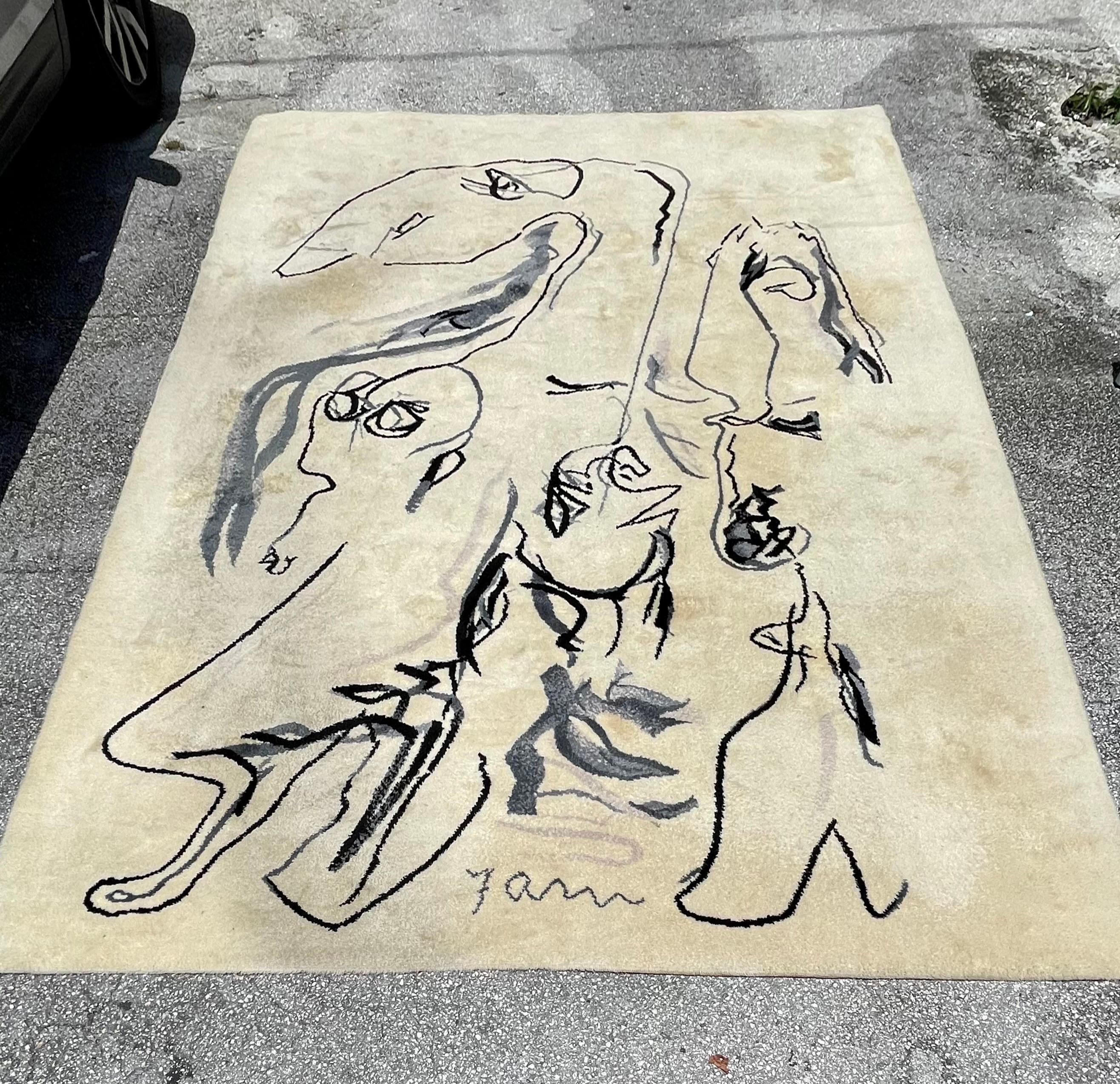 Tapis d'art abstrait scandinave en laine Asger, Jorn Artiste Cobra Danemark en vente 10