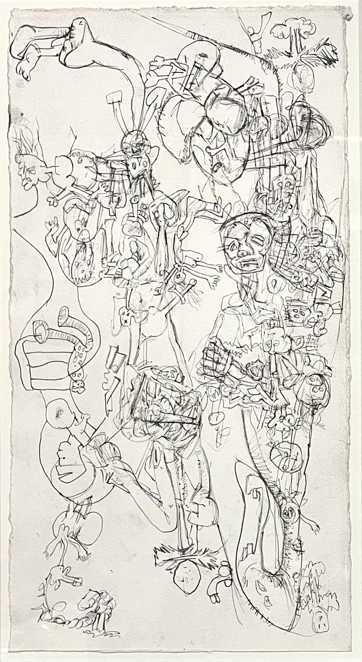 Disegno tedesco neo-espressionista in grafite Erwin Pfrang Nolan Eckman Gallery NYC in vendita 1