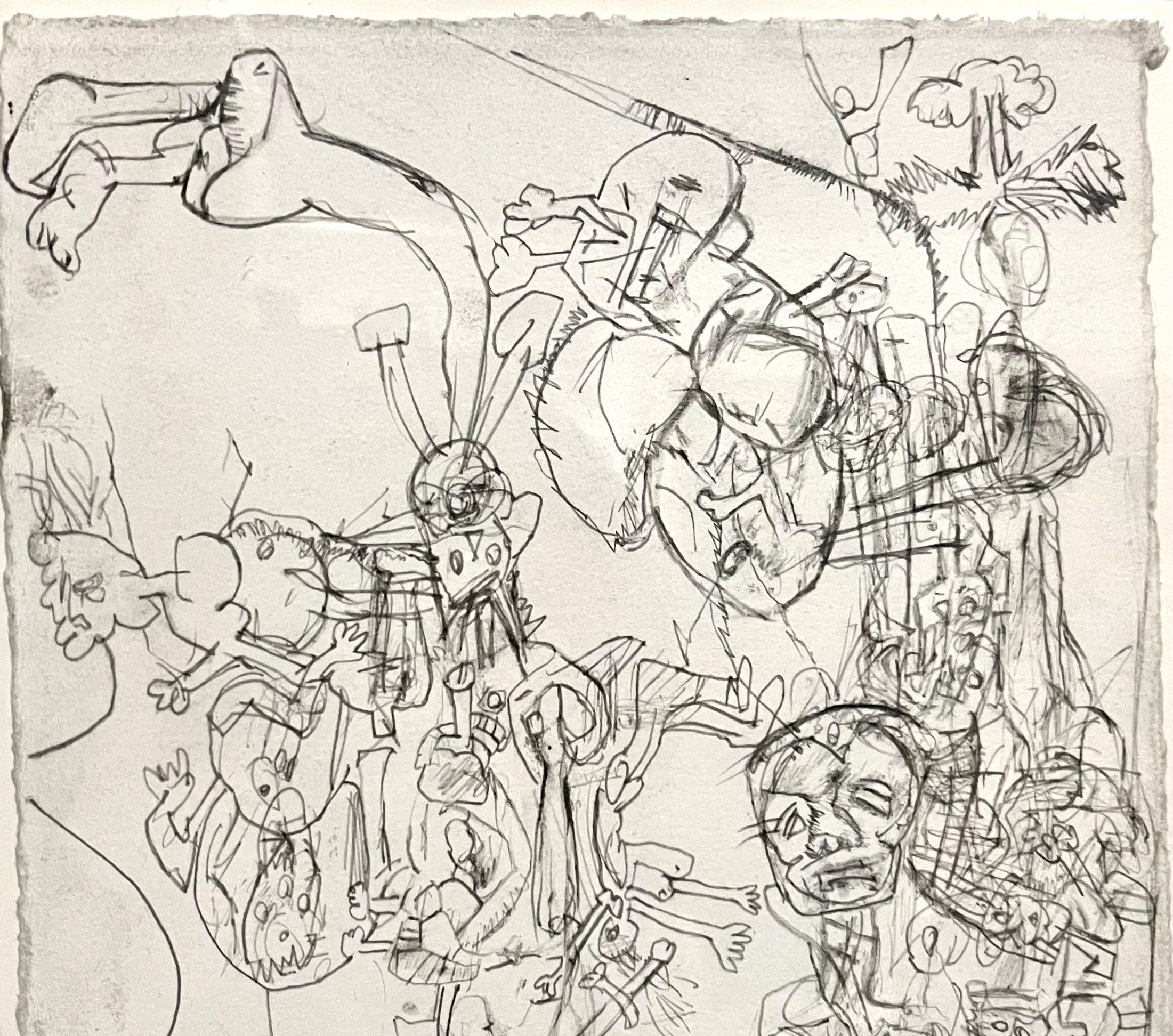 Disegno tedesco neo-espressionista in grafite Erwin Pfrang Nolan Eckman Gallery NYC in vendita 2